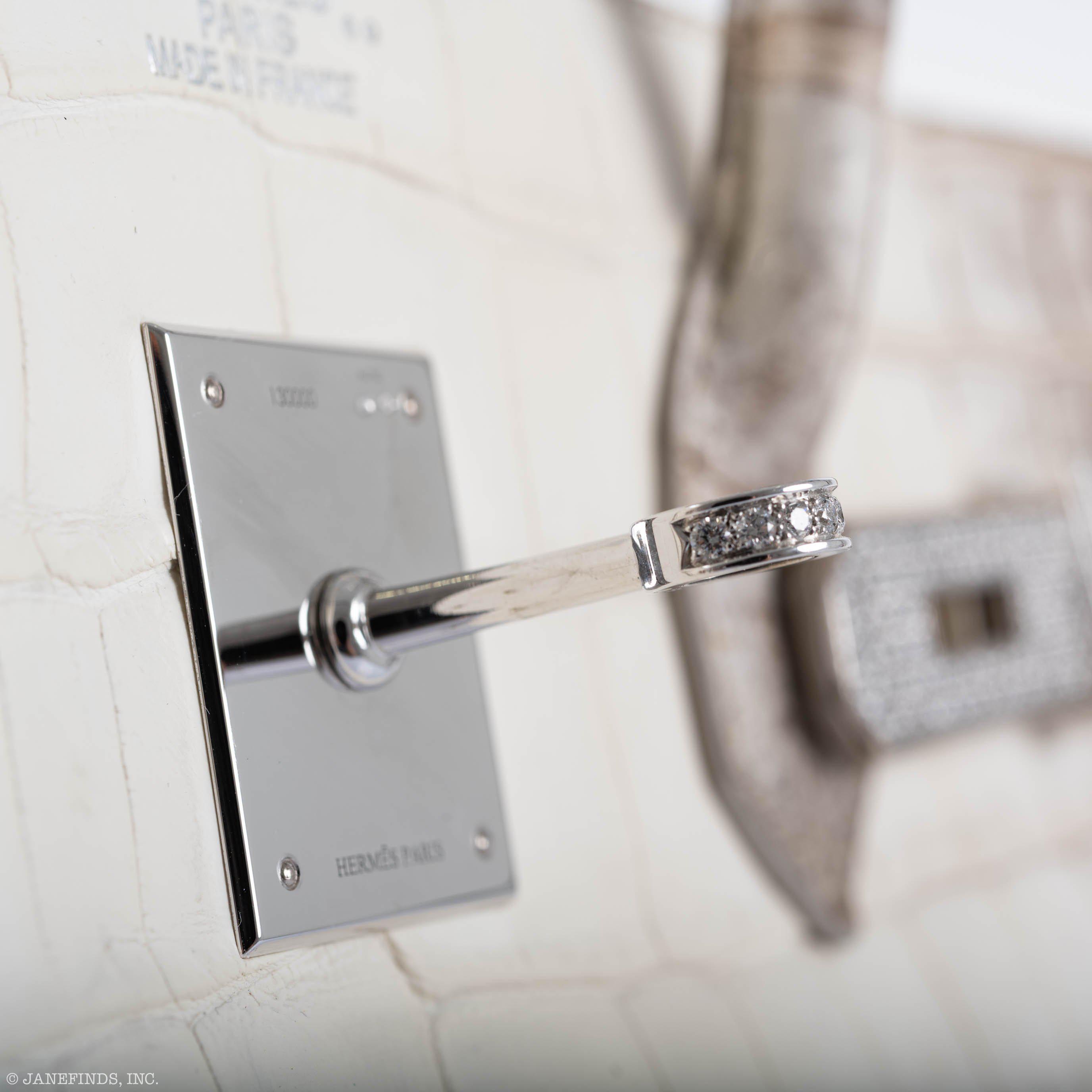 Hermès Birkin 35 Himalaya Niloticus Crocodile 18K White Gold & Diamond Hardware