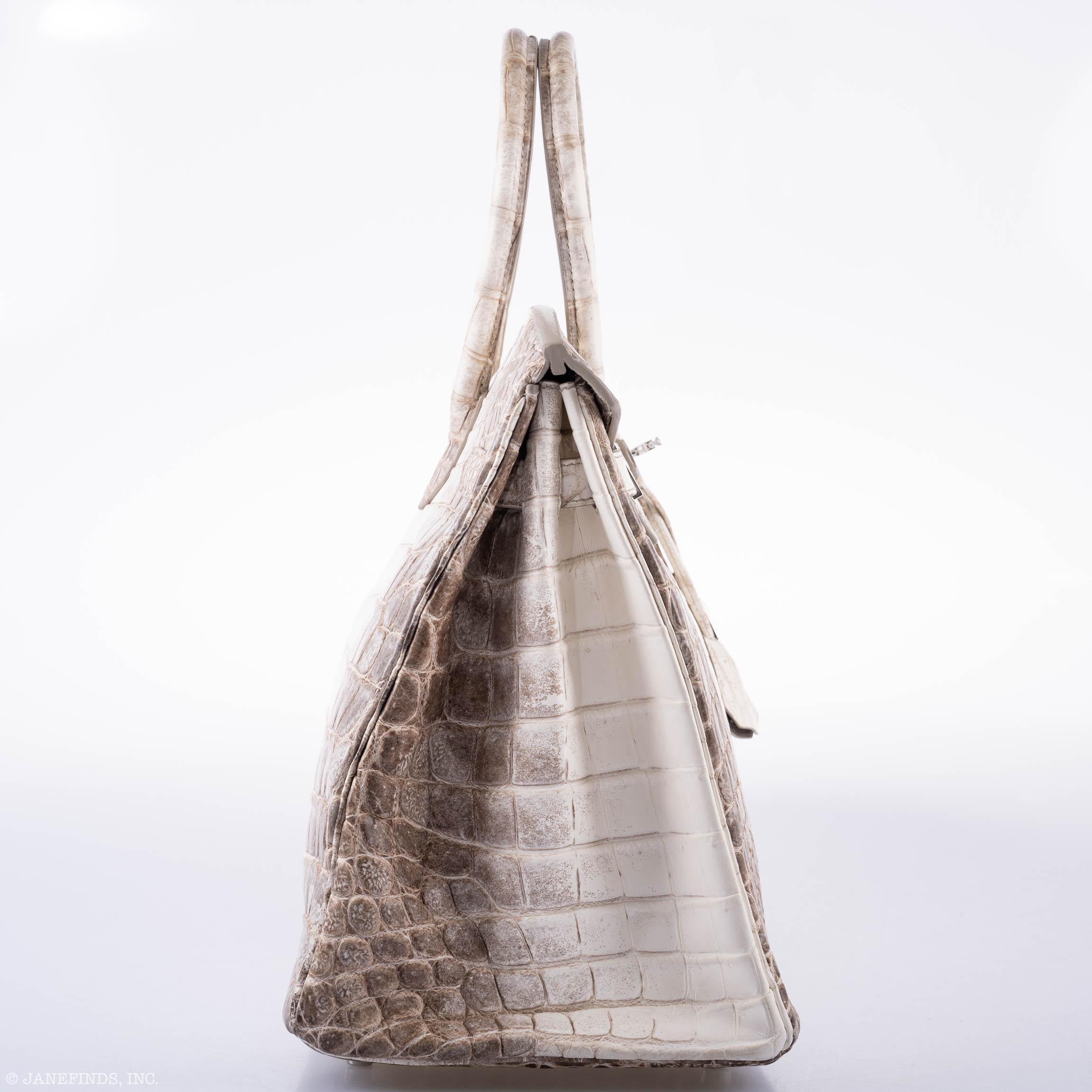 Hermès Birkin 35 Himalaya Niloticus Crocodile 18K White Gold & Diamond Hardware