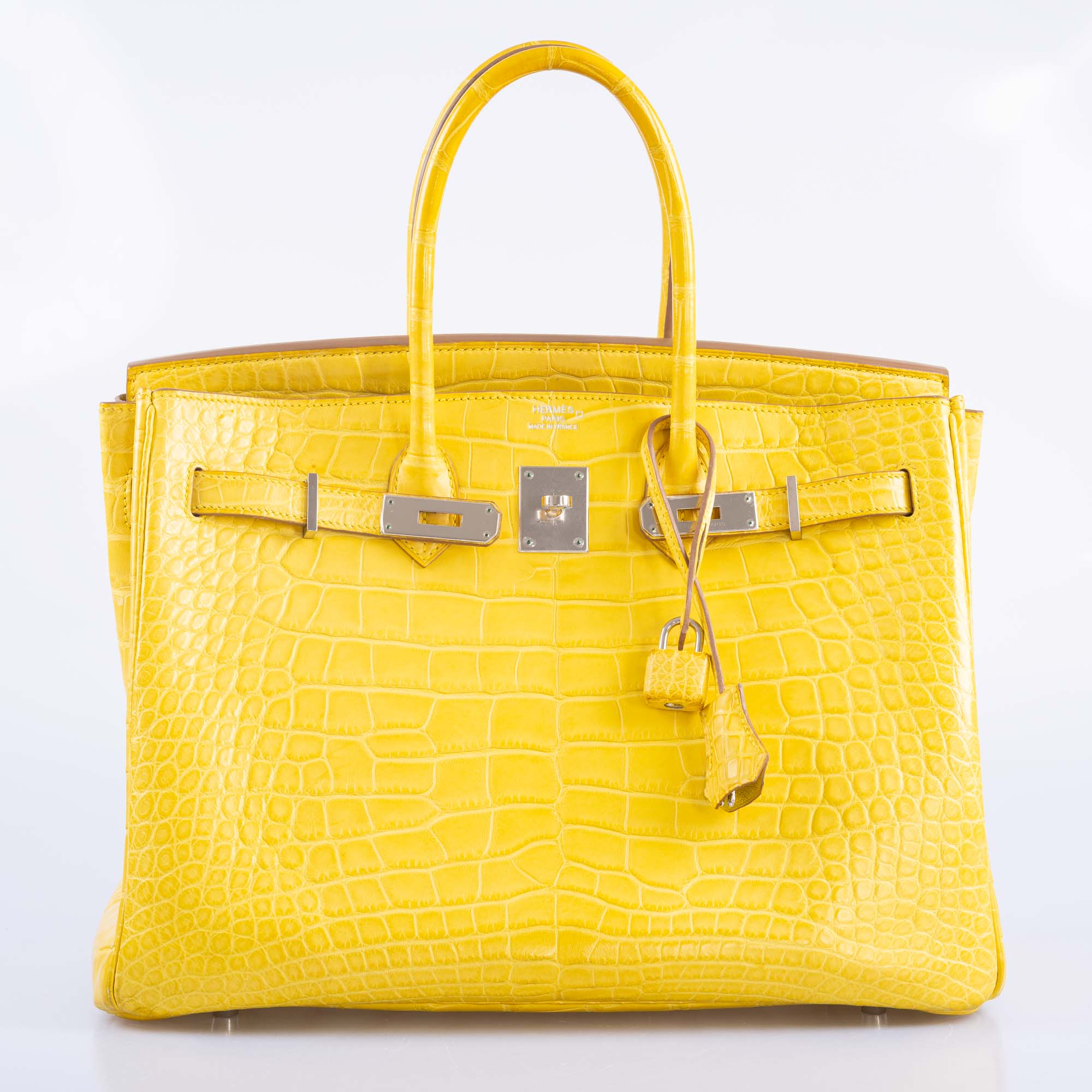 Hermès Birkin 35 Mimosa Matte Alligator Palladium Hardware