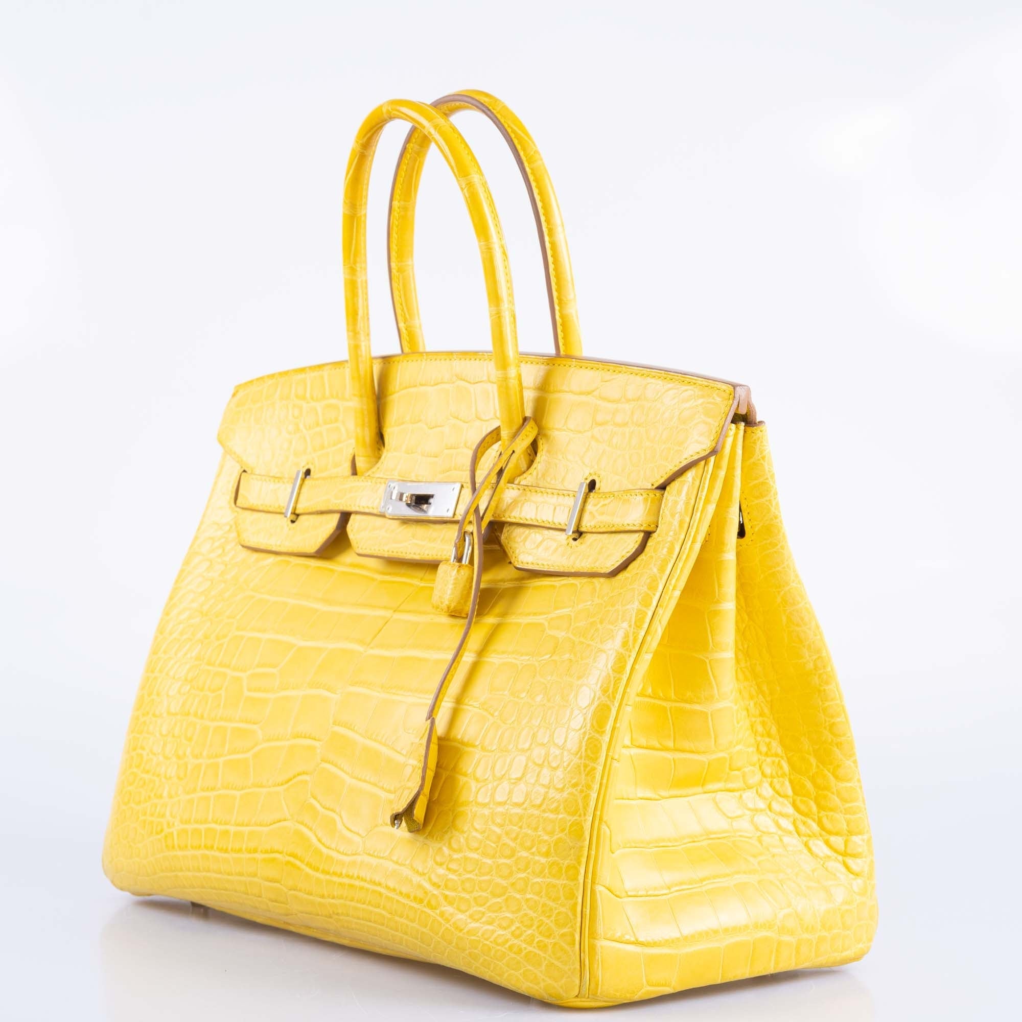 Hermès Birkin 35 Mimosa Matte Alligator Palladium Hardware