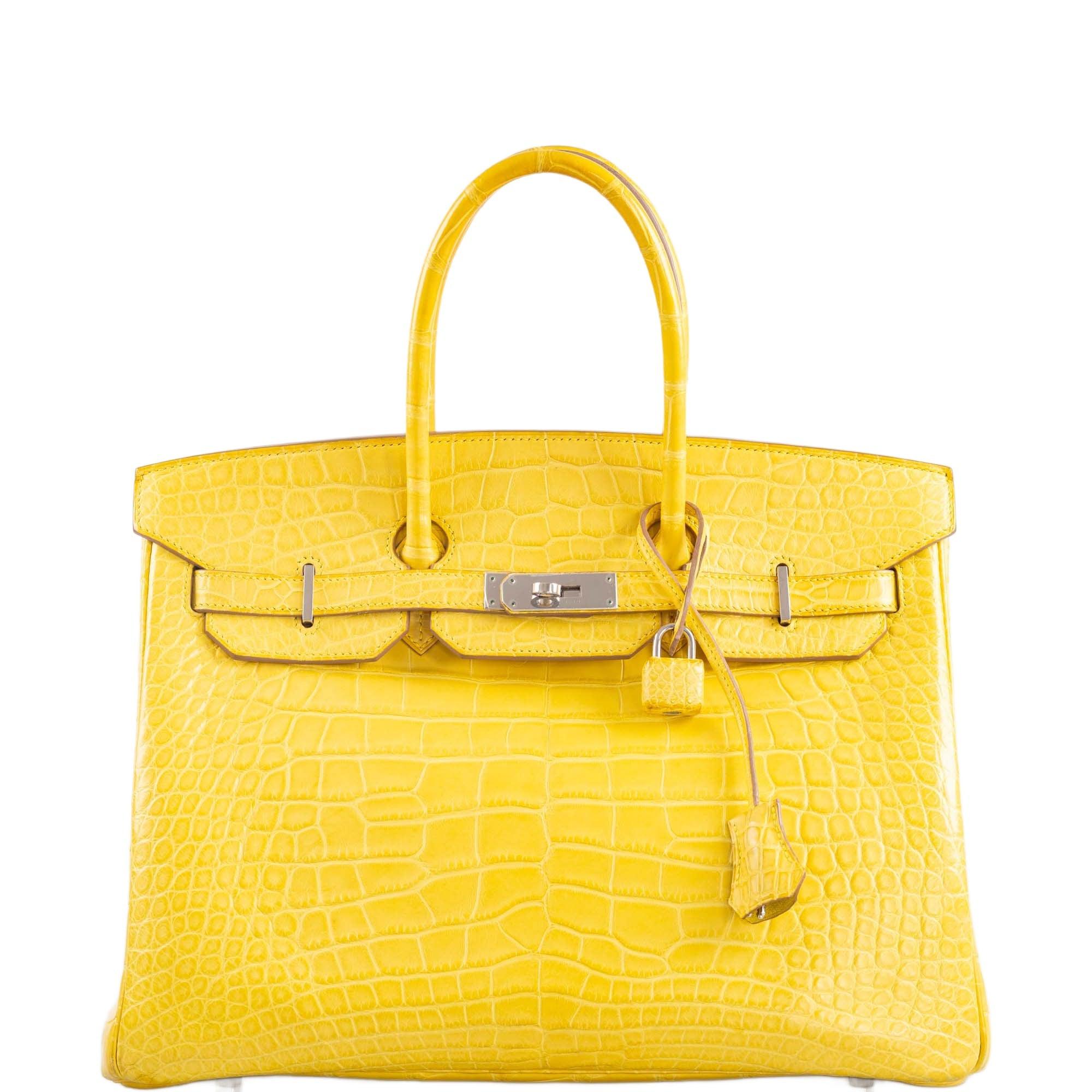 Hermès Birkin 35 Mimosa Matte Alligator Palladium Hardware