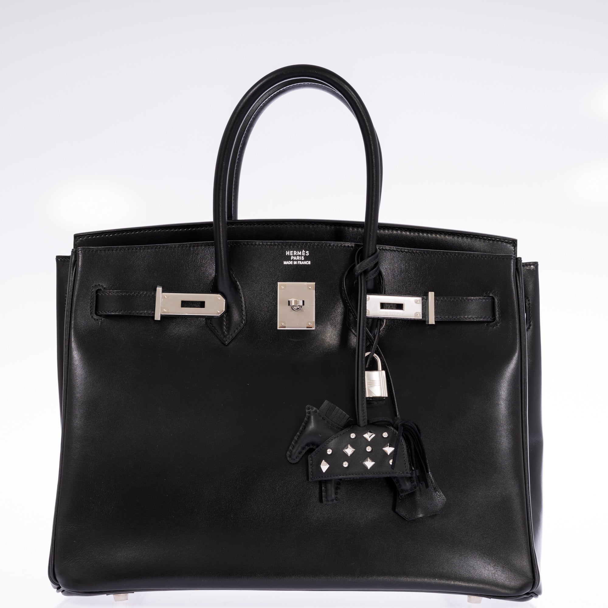 Hermès Birkin 35 Noir Box Calf Palladium Hardware