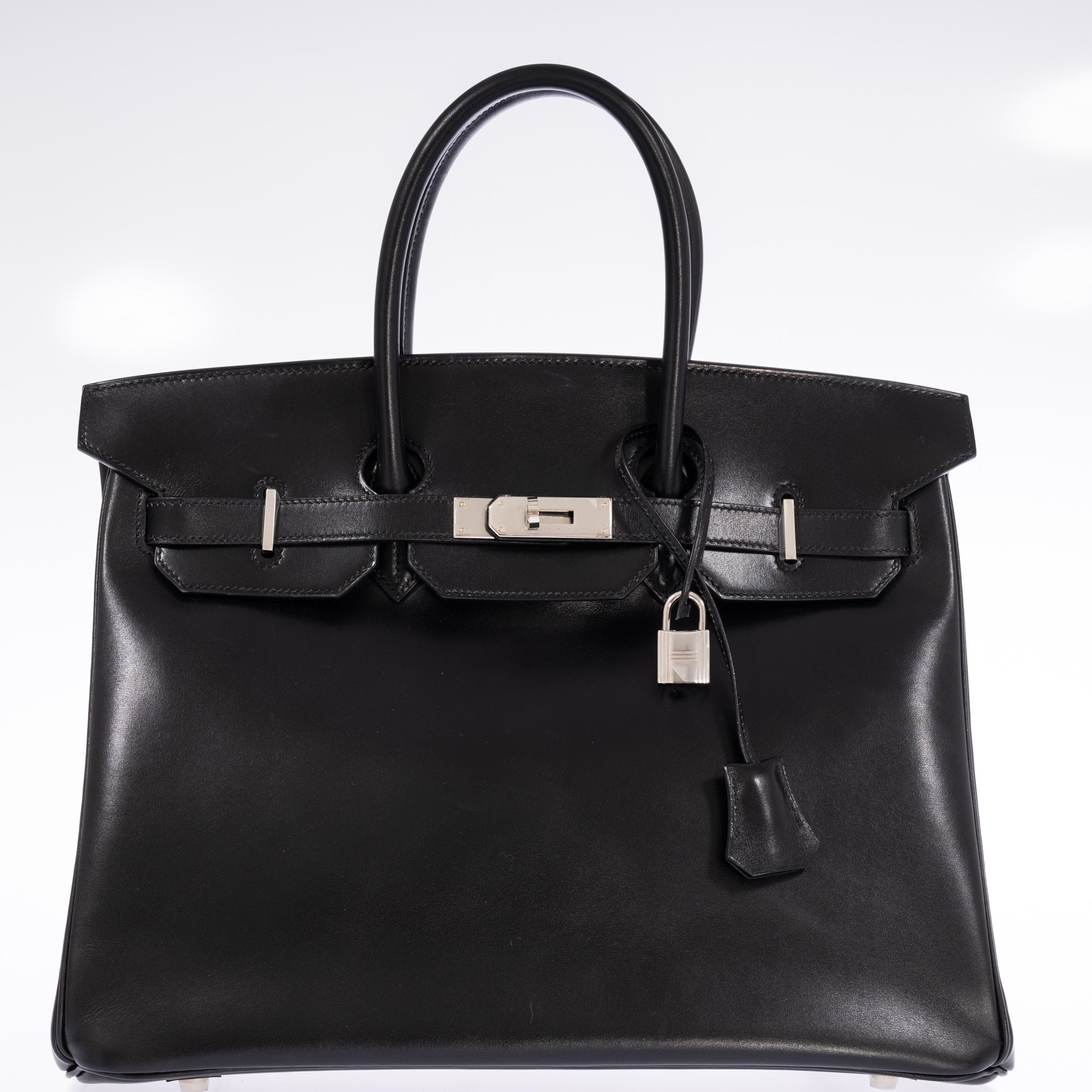 Hermès Birkin 35 Noir Box Calf Palladium Hardware