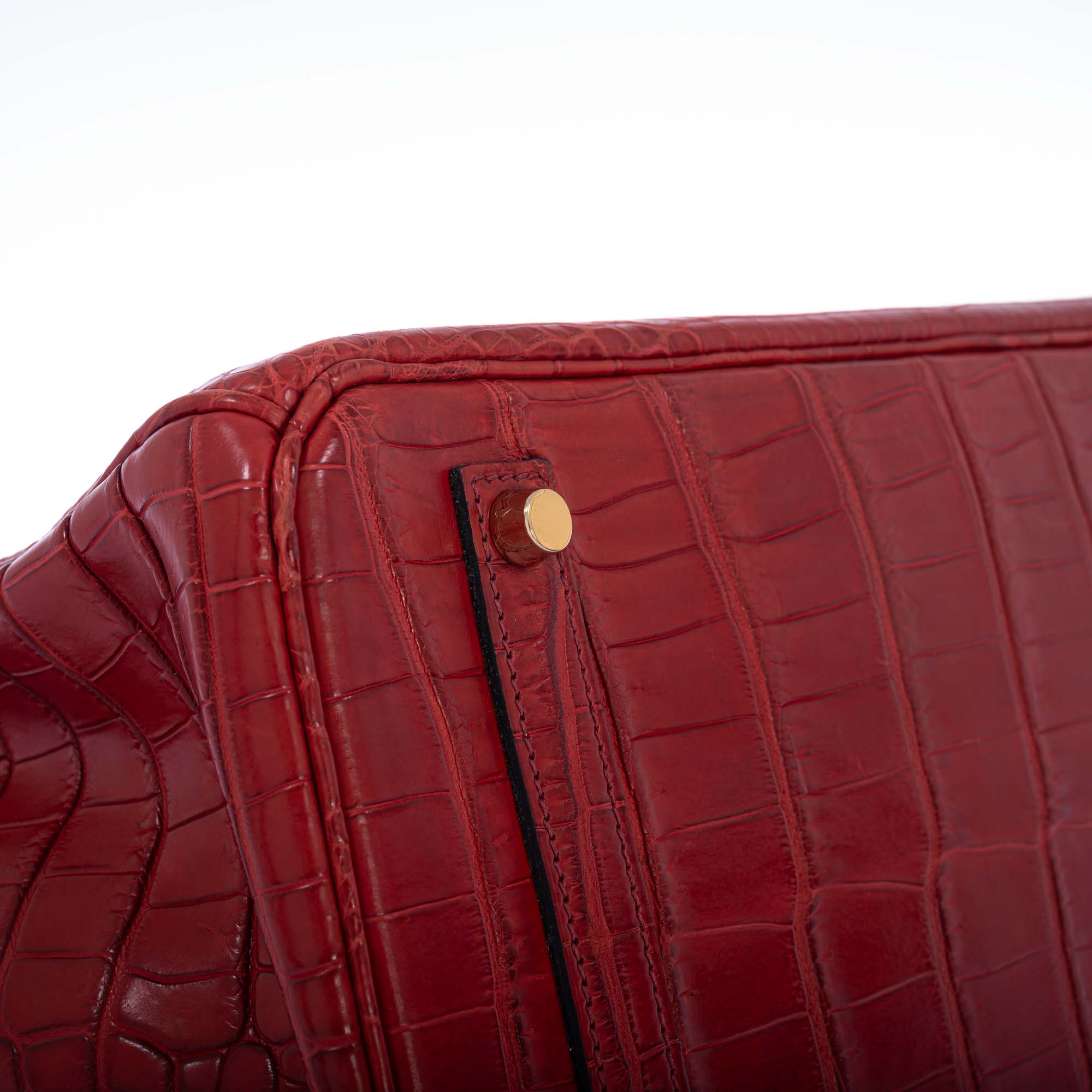 Hermès Birkin 35 Rouge H Matte Porosus Crocodile Gold Hardware