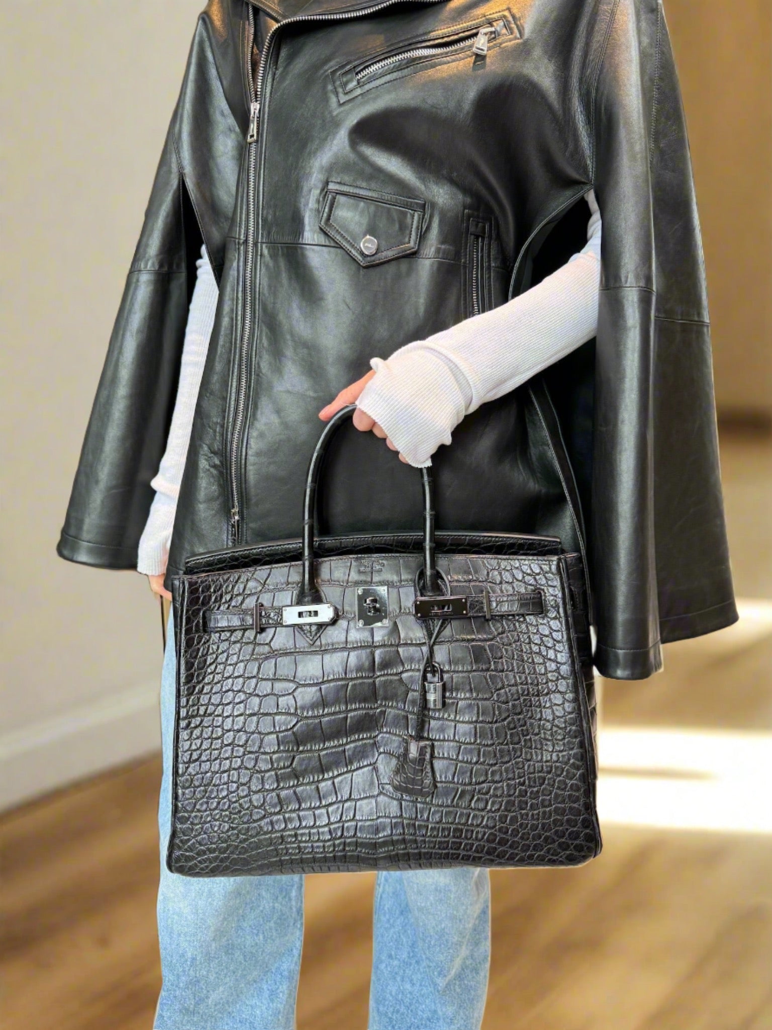Hermès Birkin 35 SO BLACK Matte Alligator Black PVD Hardware