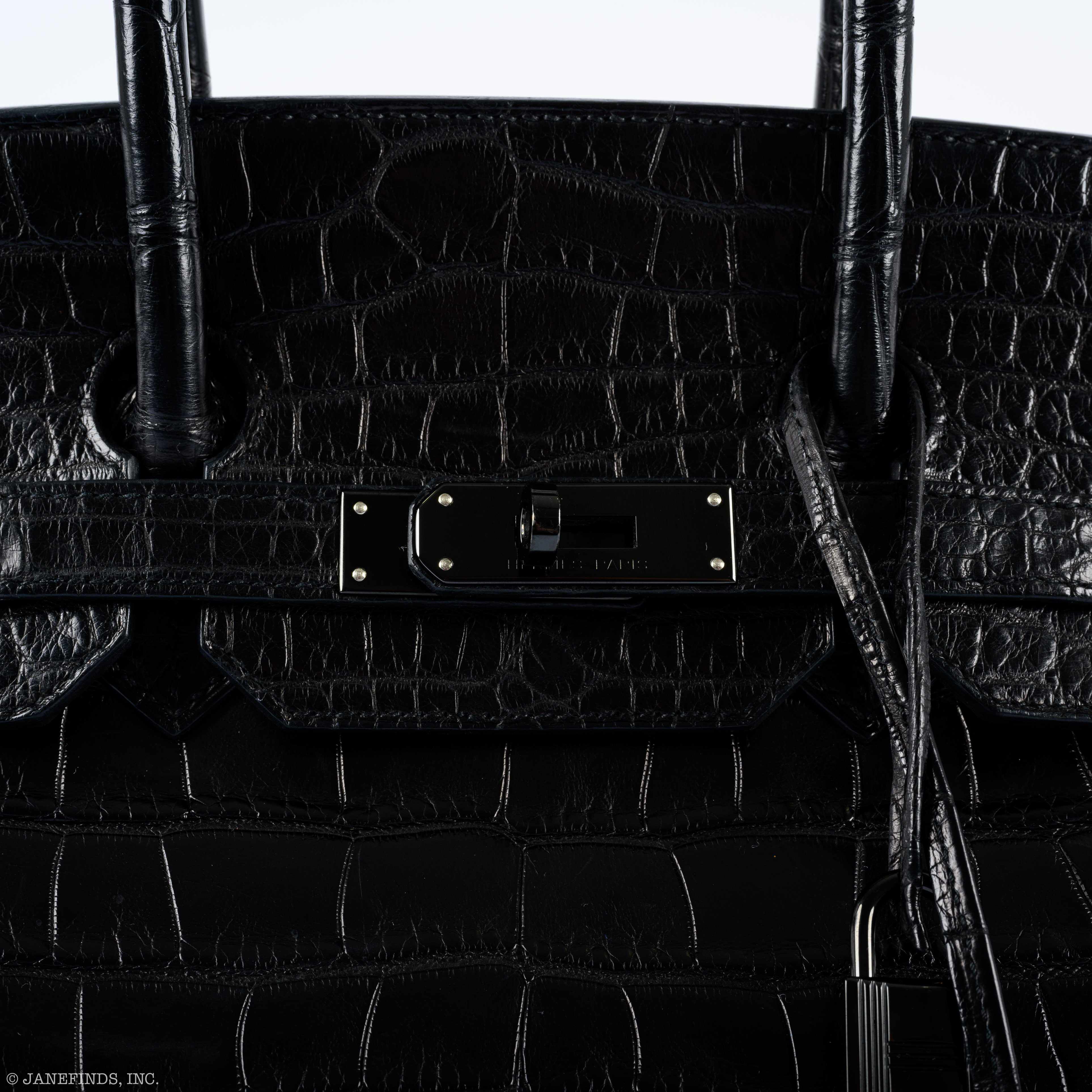 Hermès Birkin 35 SO BLACK Matte Alligator PVD Hardware