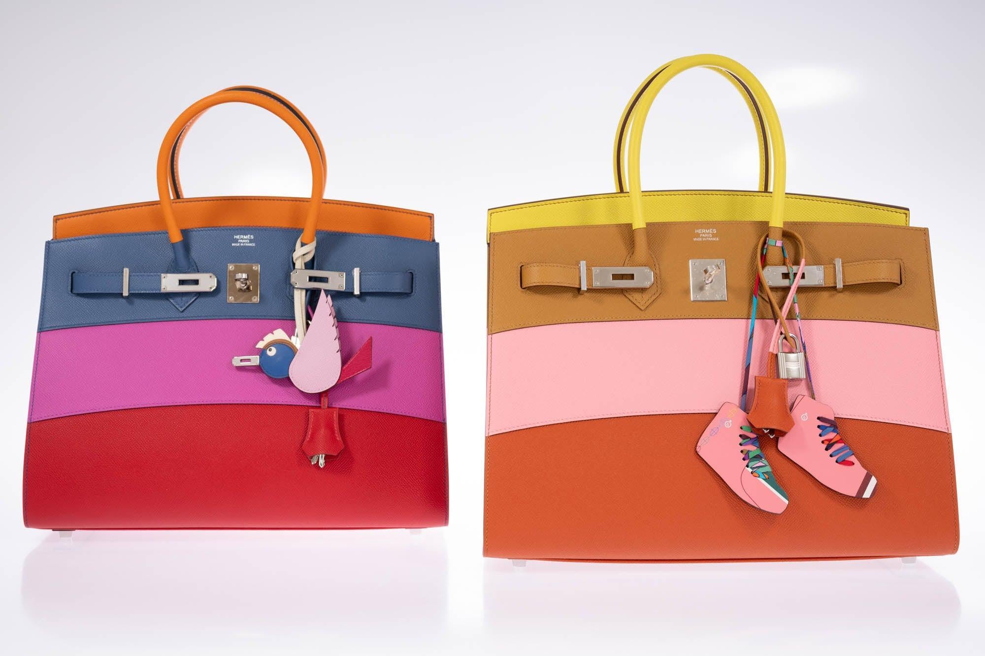 Hermès Birkin 35 Sellier Rainbow Sunset Abricot/Bleu Agate/Magnolia/Rouge Casaque Epsom Palladium Hardware