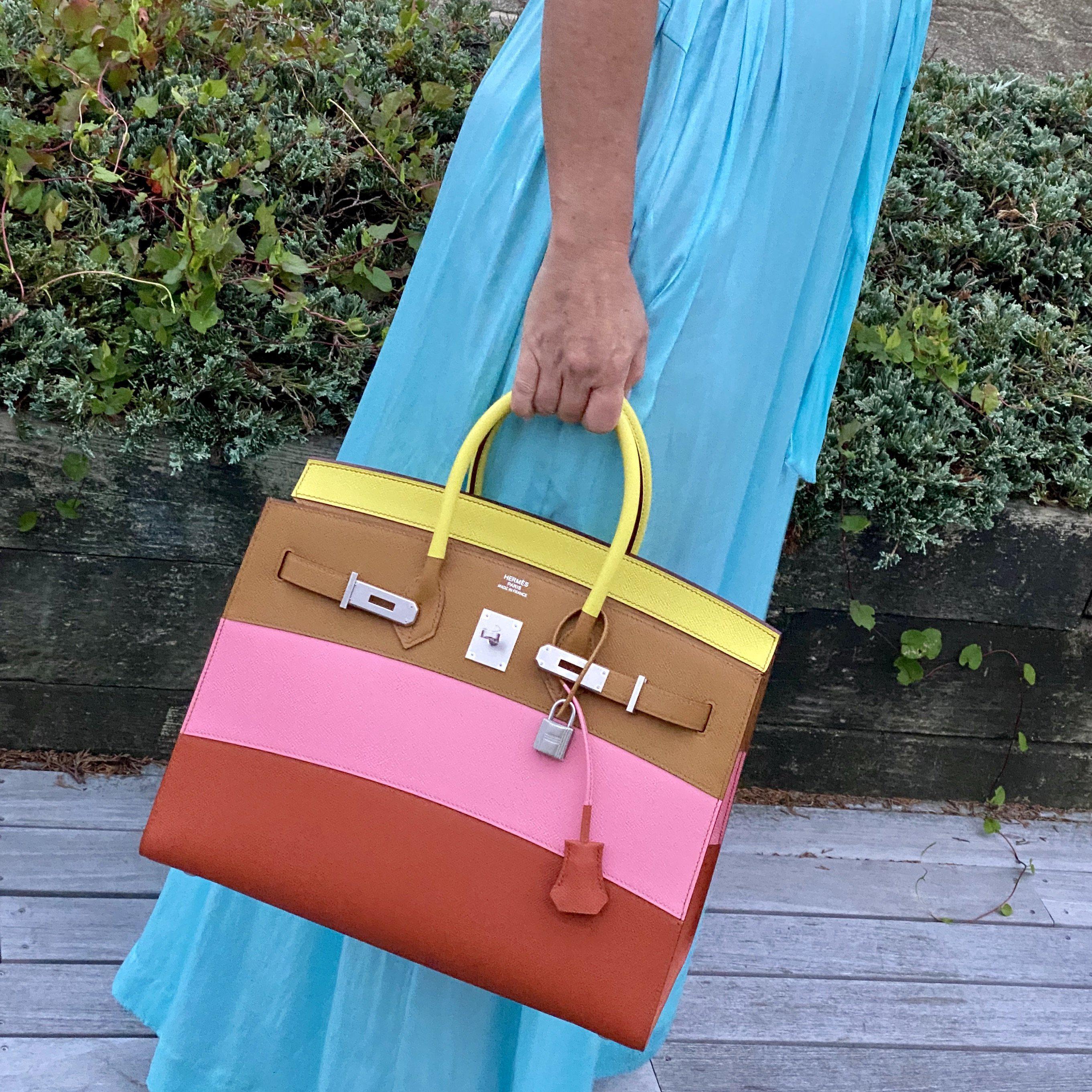 Hermès Birkin 35 Sellier Sunrise Rainbow Epsom Palladium Hardware