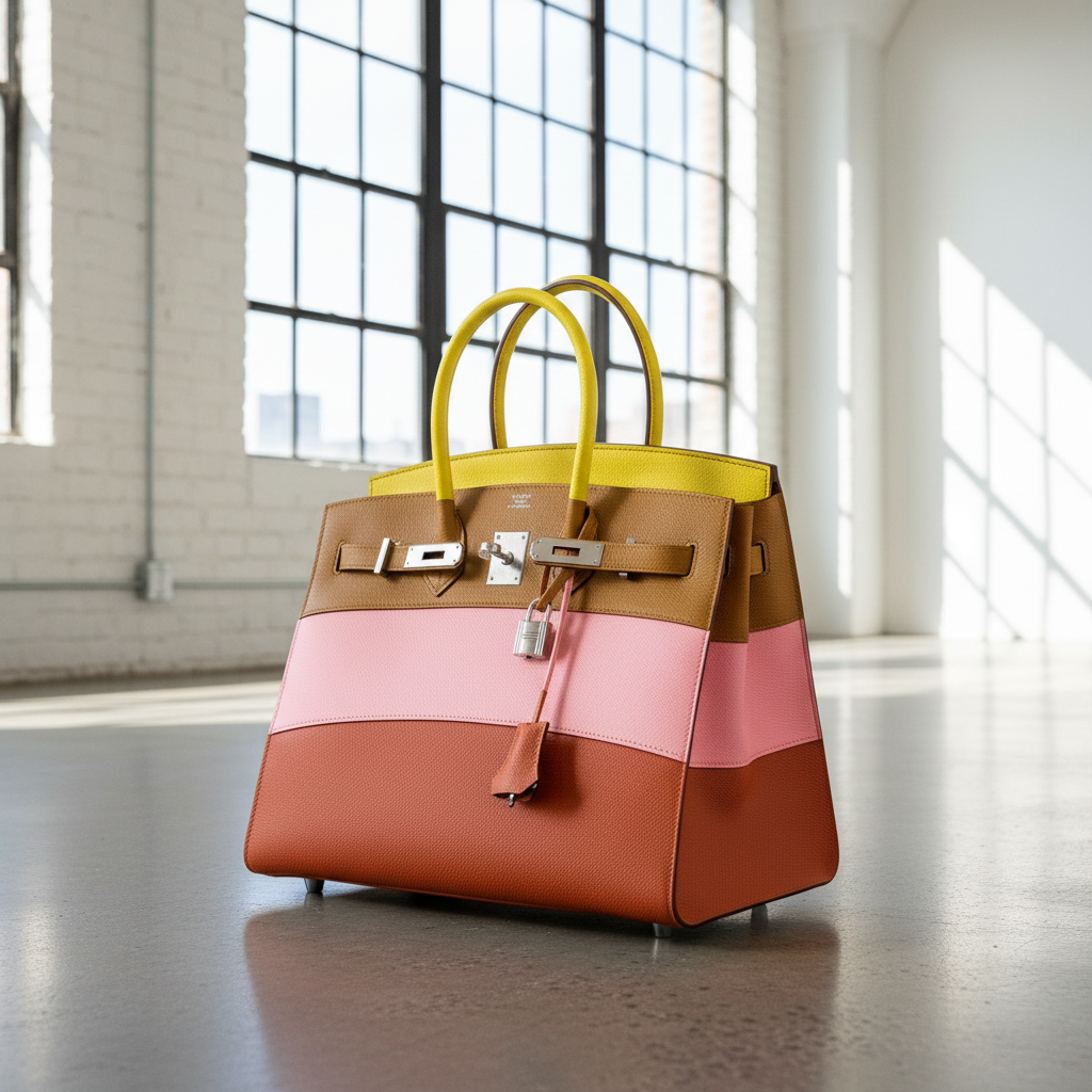 Hermès Birkin 35 Sellier "Sunrise" Rainbow Epsom Palladium Hardware