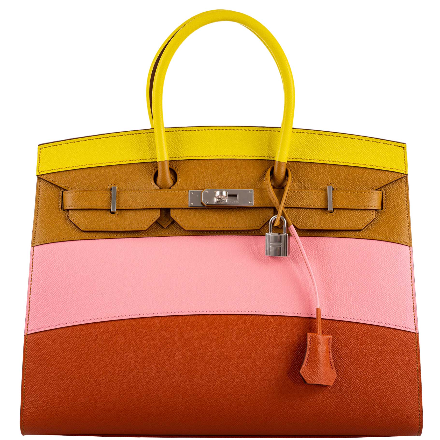 Hermès Birkin 35 Sellier Sunrise Rainbow Epsom Palladium Hardware