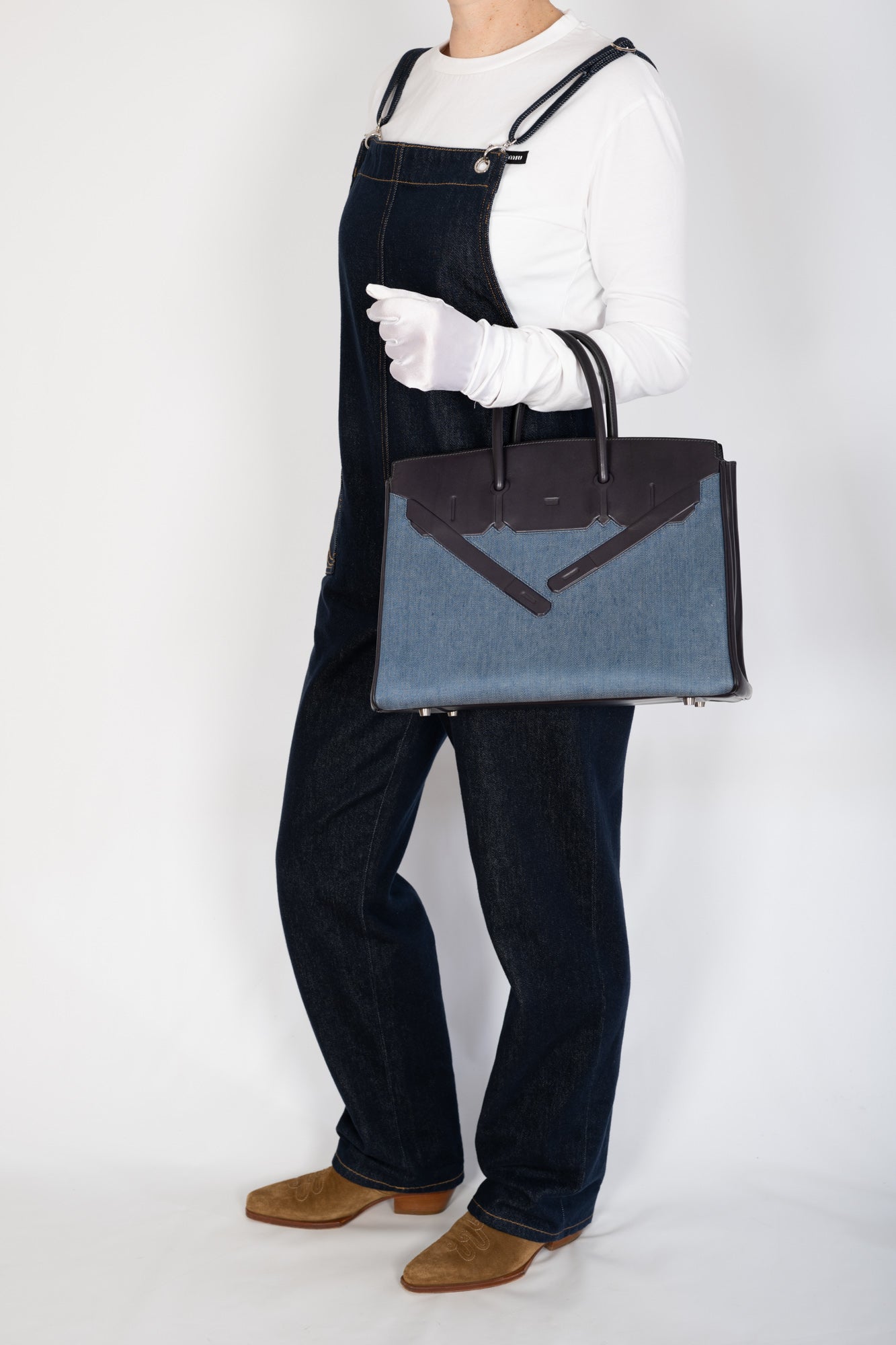 Hermès Birkin 35 Shadow Denim and Black Box Calf Leather