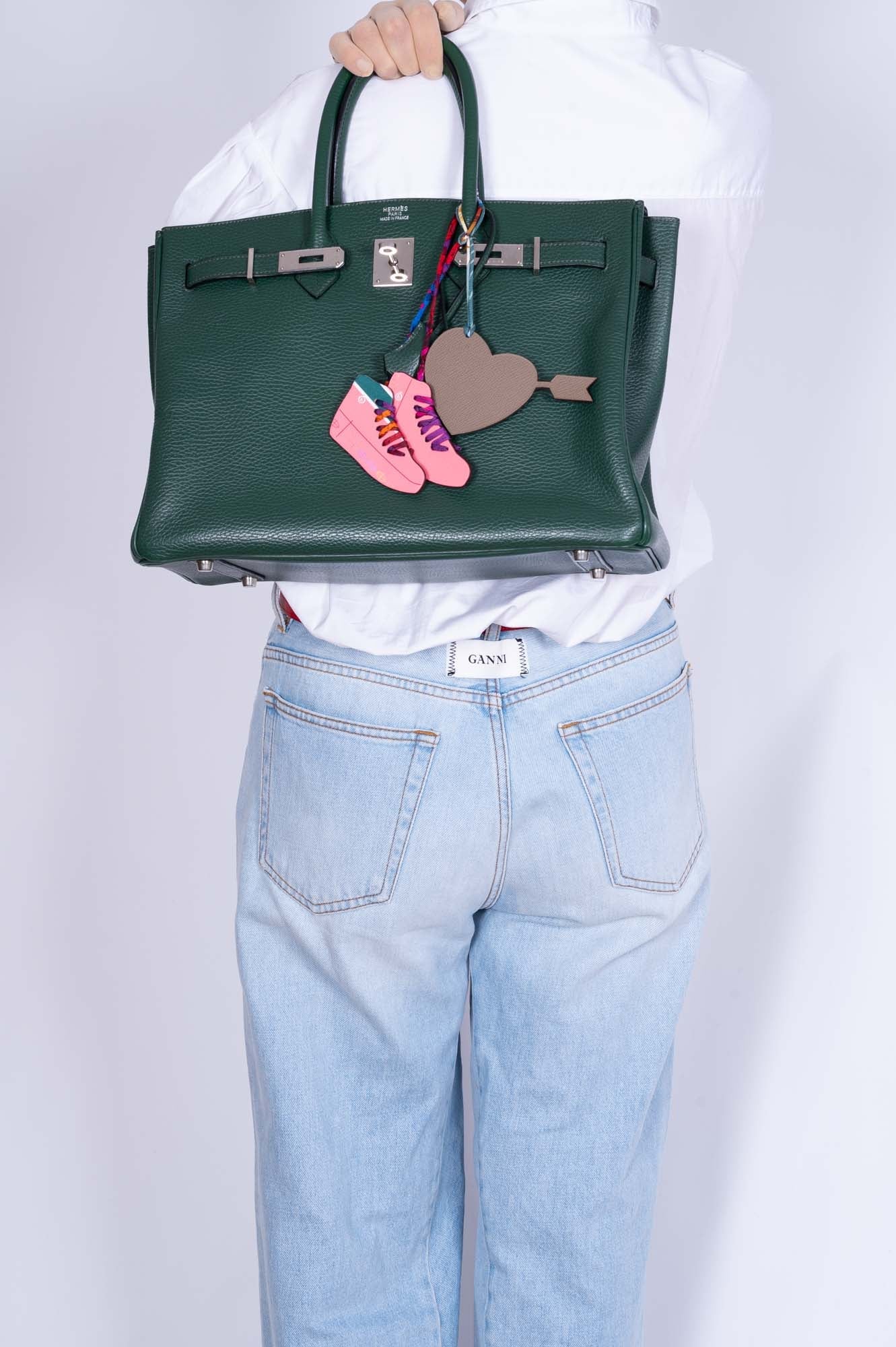 Hermès Birkin 35 Vert Fonce Ardenne Palladium Hardware