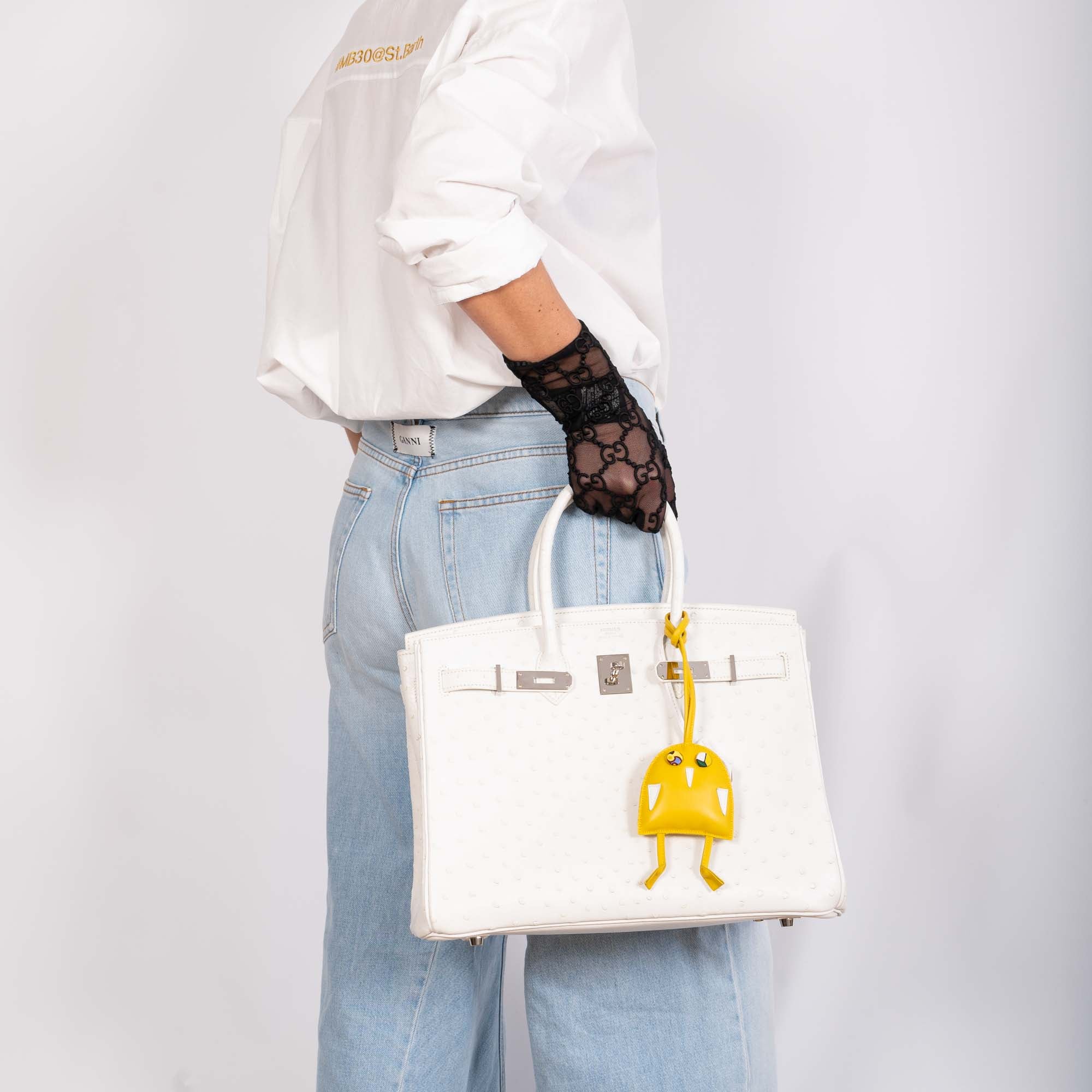 Hermès Birkin 35 White Ostrich with Palladium Hardware