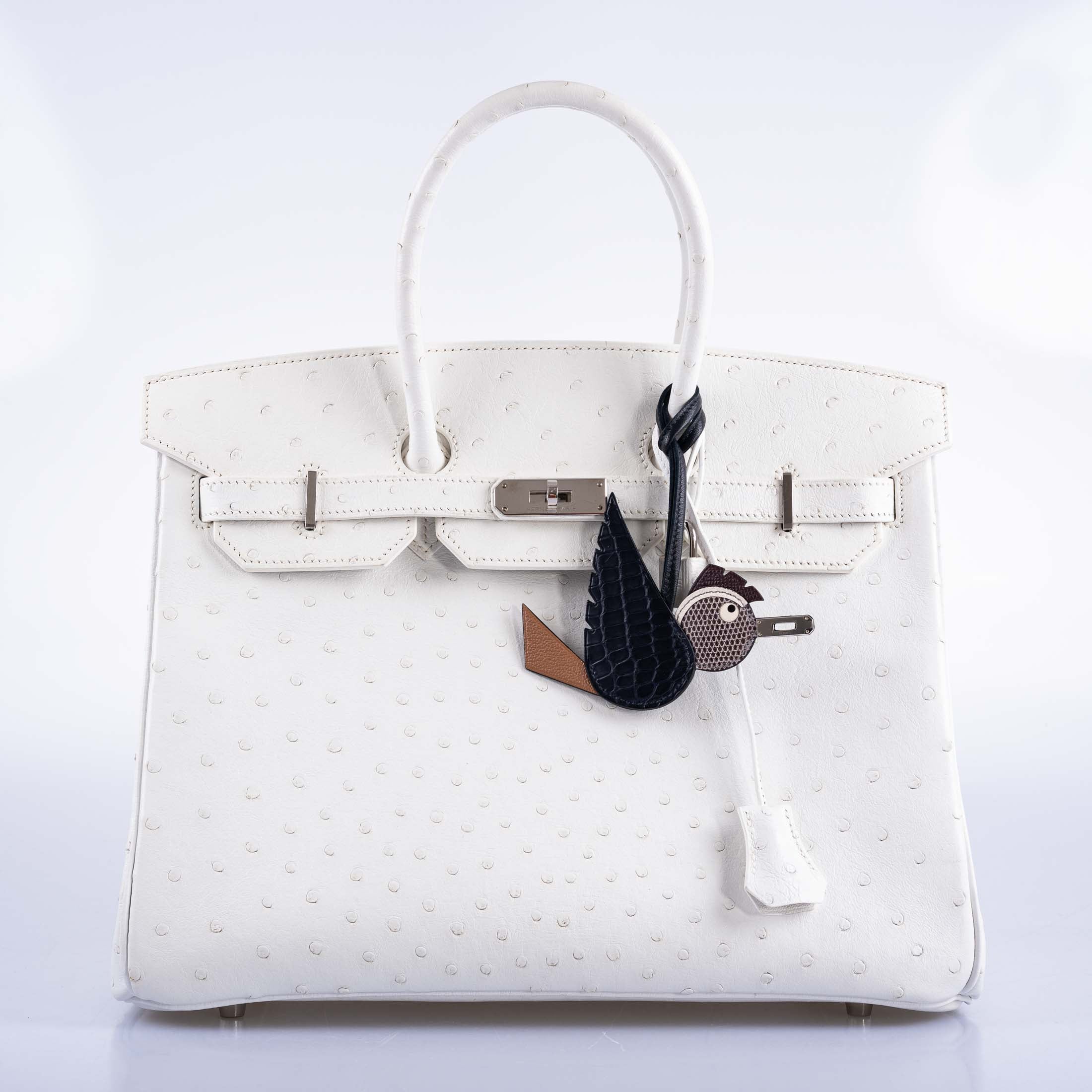 Hermès Birkin 35 White Ostrich with Palladium Hardware