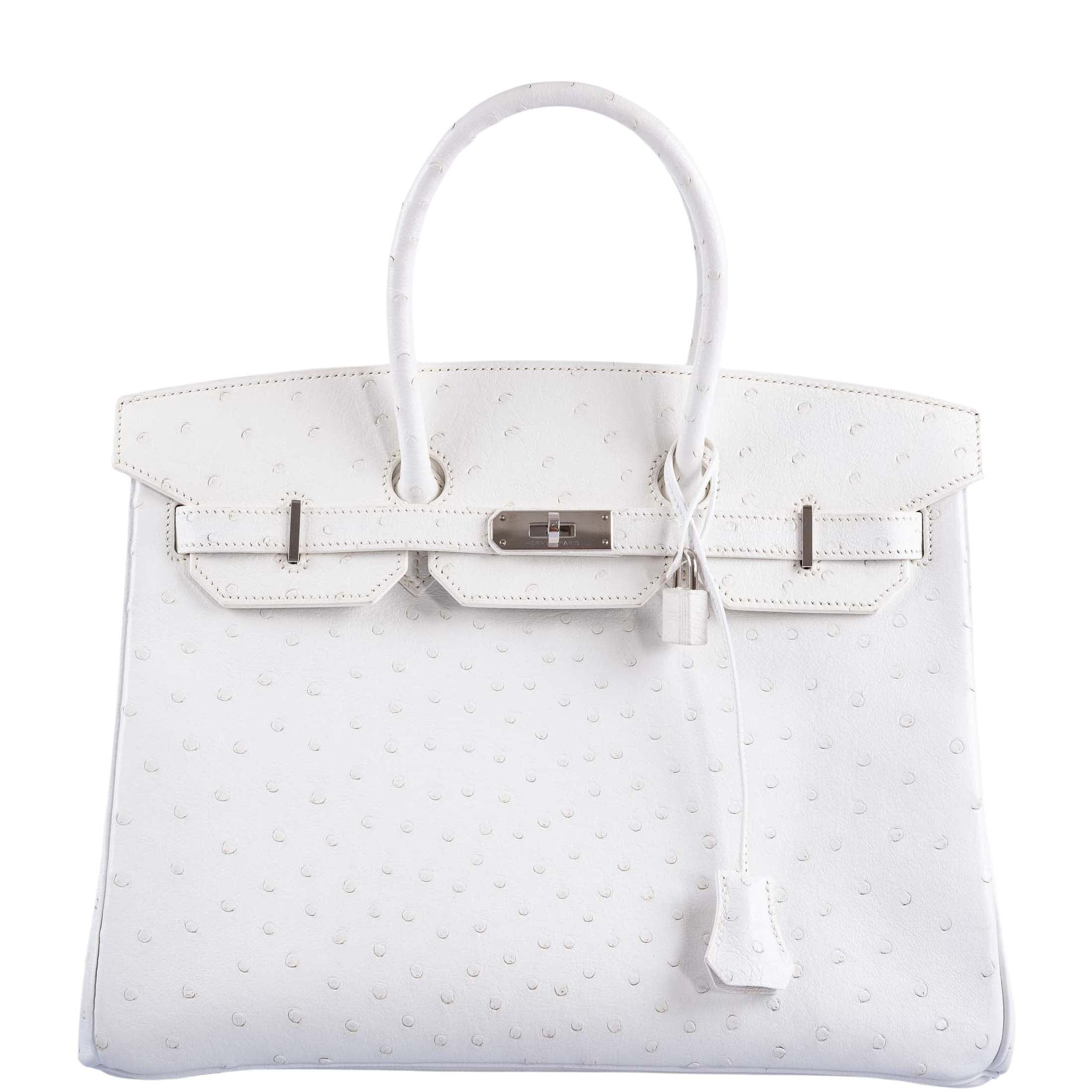Hermès Birkin 35 White Ostrich with Palladium Hardware