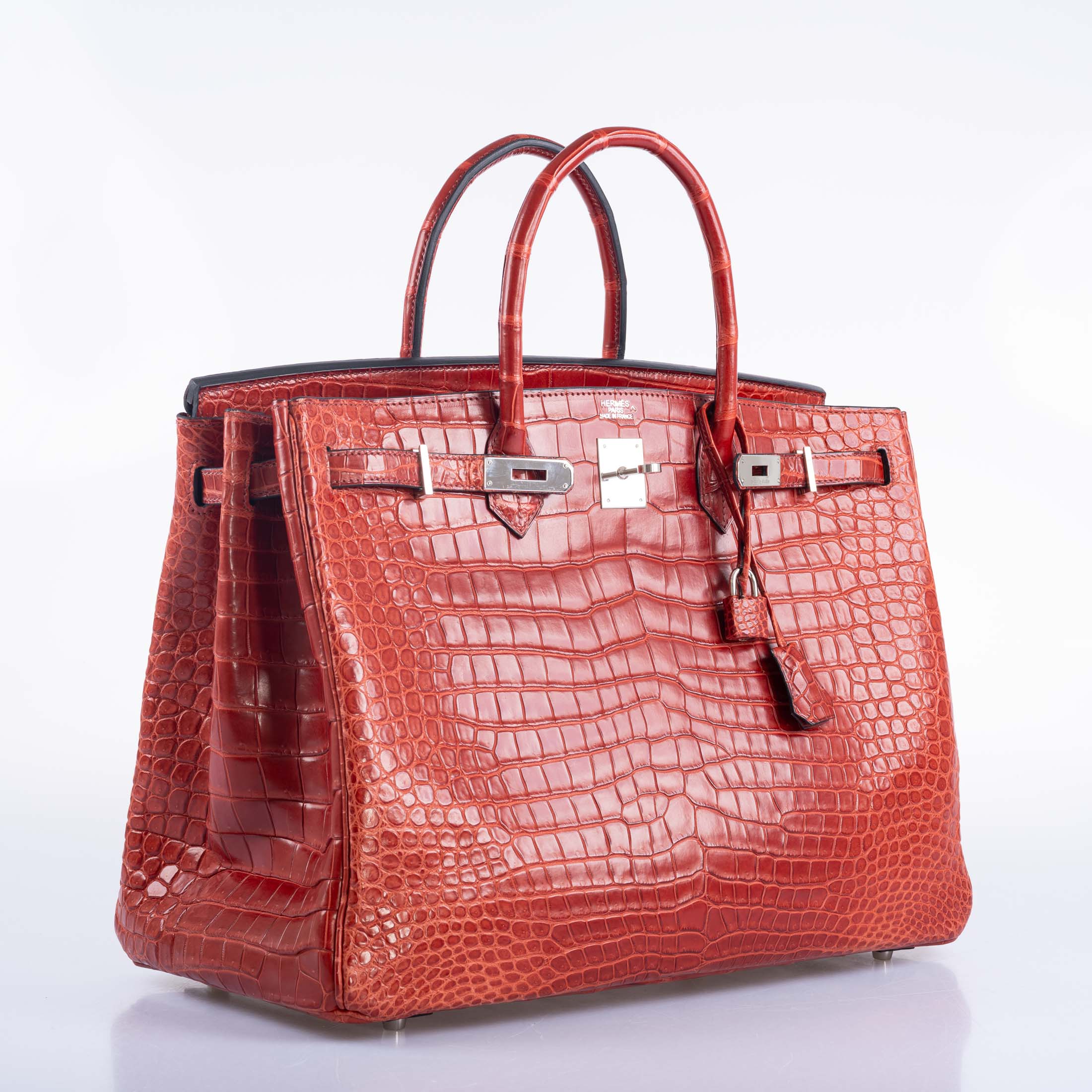 Hermès Birkin 40 Rouge H Matte Porosus Crocodile with Palladium Hardware