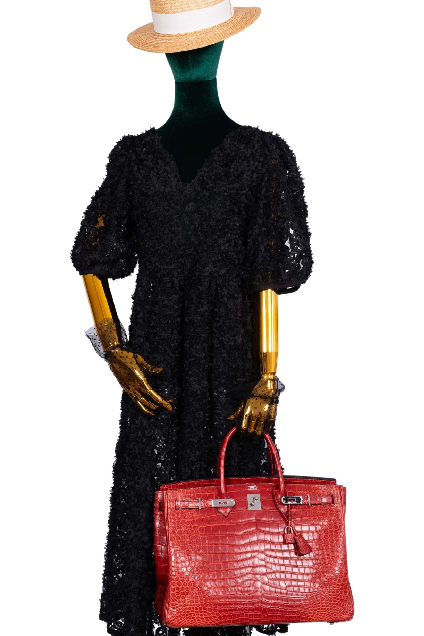 Hermès Birkin 40 Rouge H Matte Porosus Crocodile with Palladium Hardware