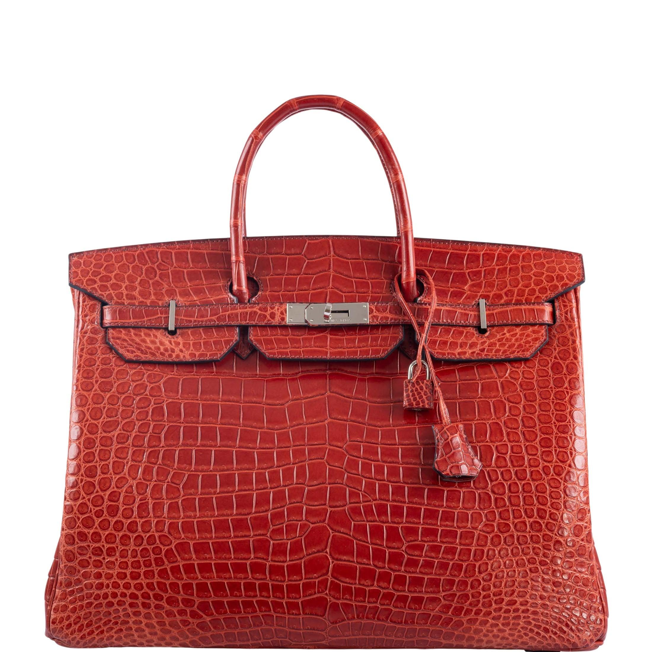 Hermès Birkin 40 Rouge H Matte Porosus Crocodile with Palladium Hardware