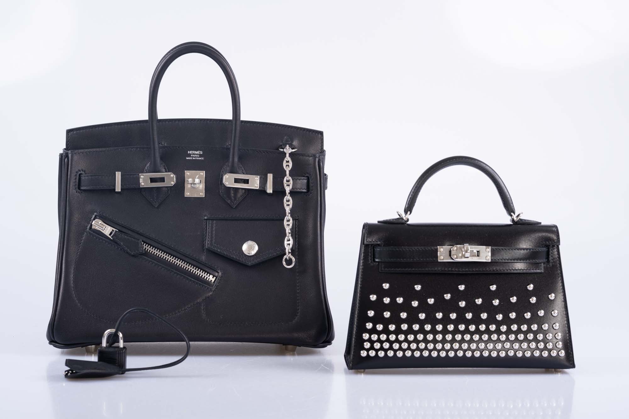 Hermès Birkin Rock 25 Noir Volupto Palladium Hardware