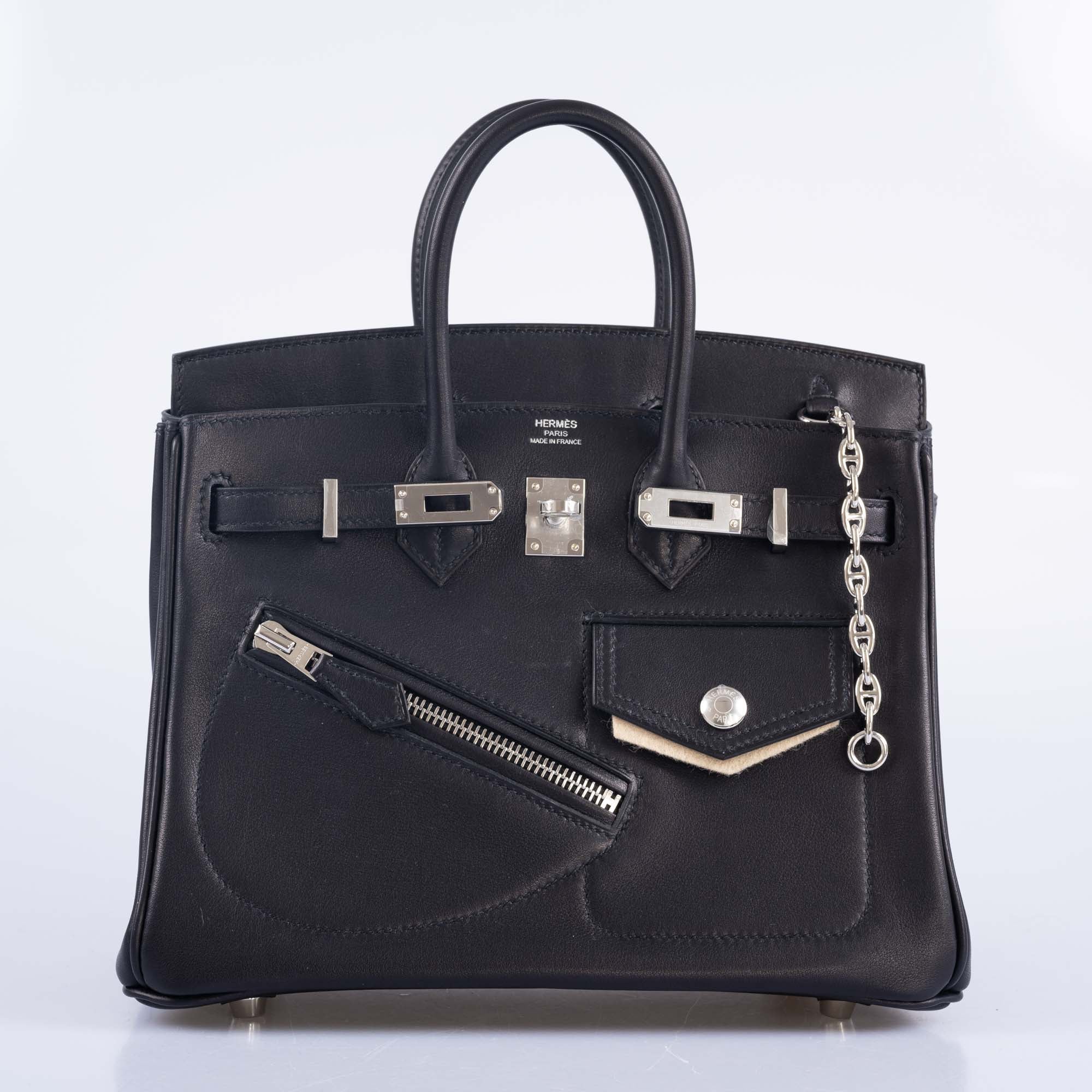 Hermès Birkin Rock 25 Noir Volupto Palladium Hardware