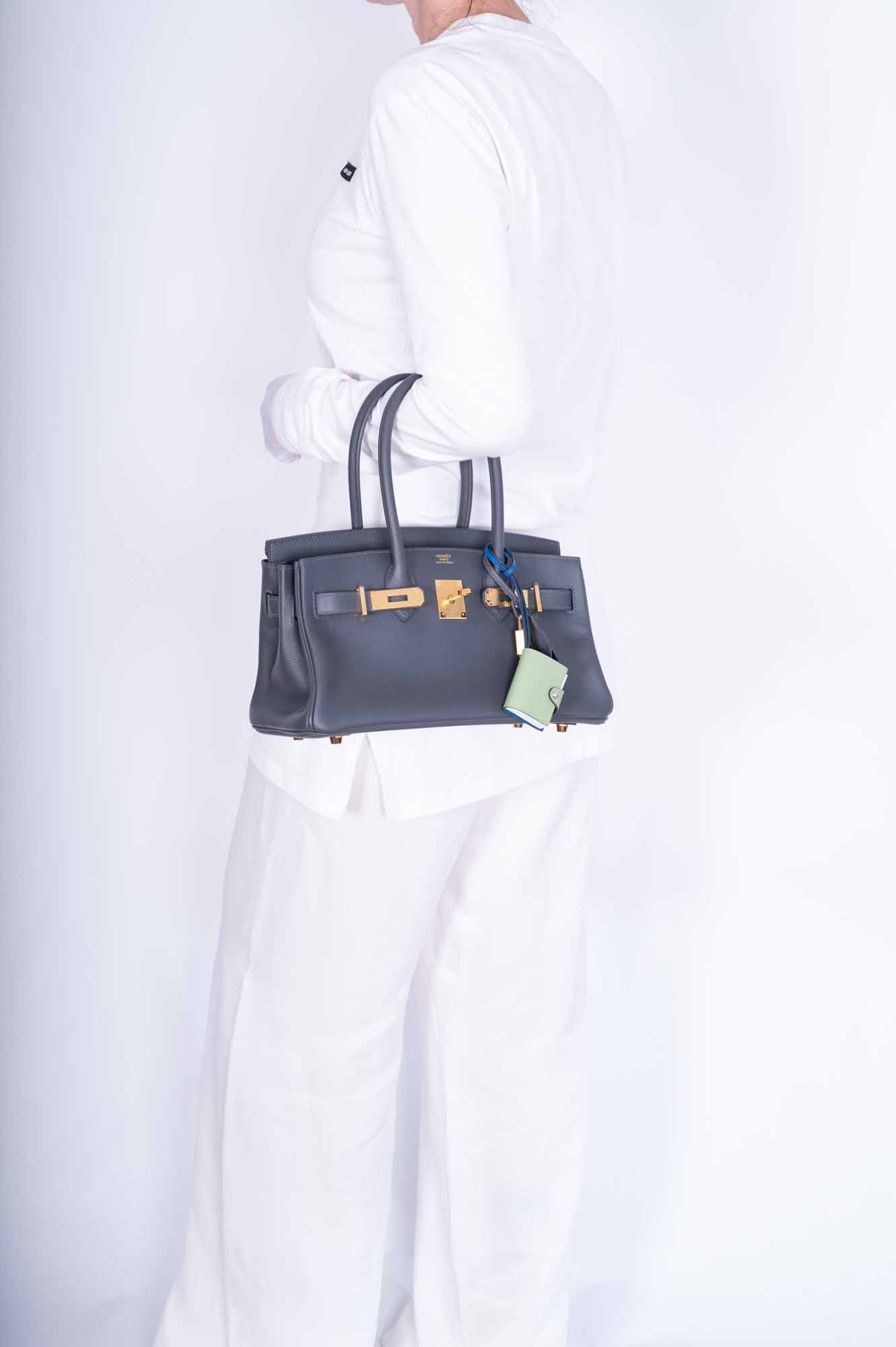 Hermès Birkin Shoulder Light 29 Ardoise Evercolor Gold Hardware