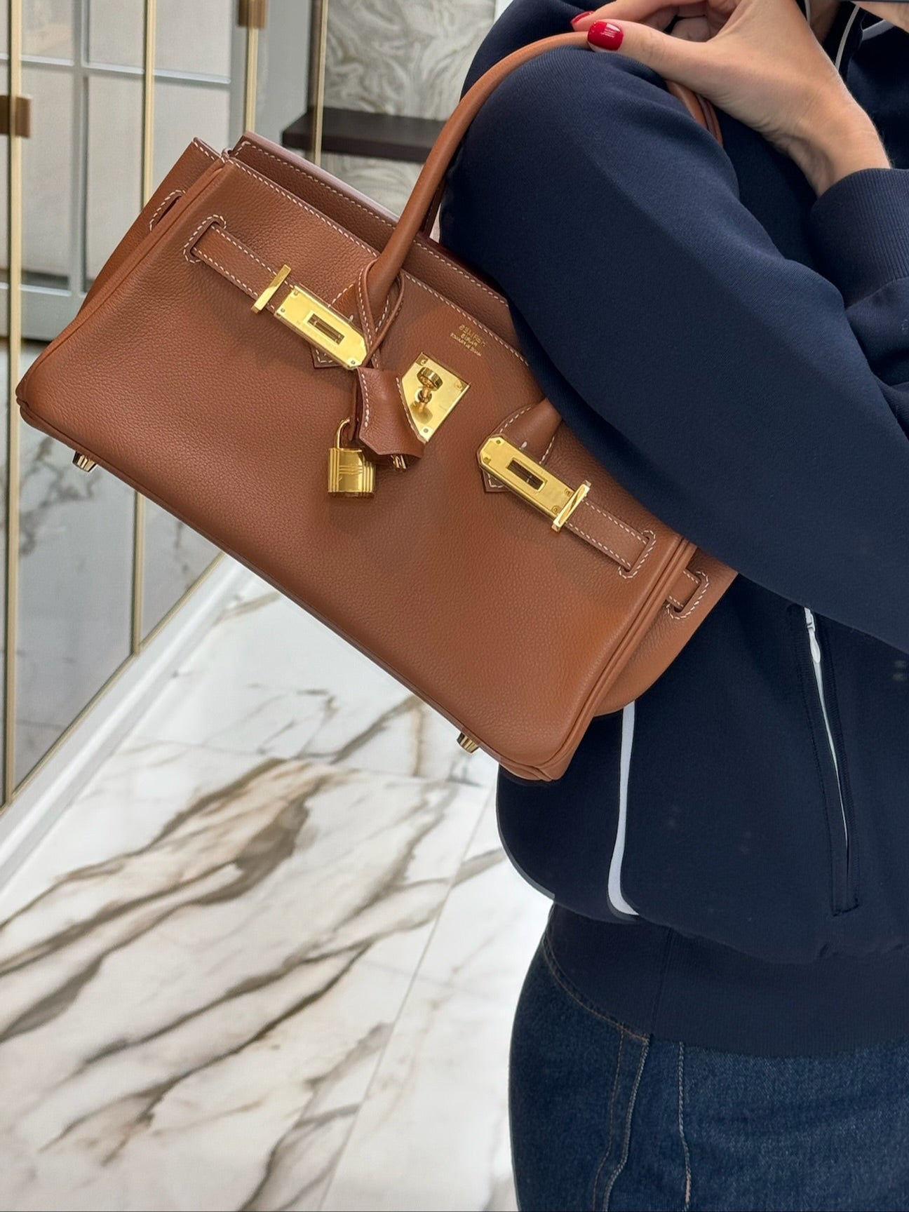 Hermès Birkin Shoulder Light 29 Gold Evercolor Gold Hardware