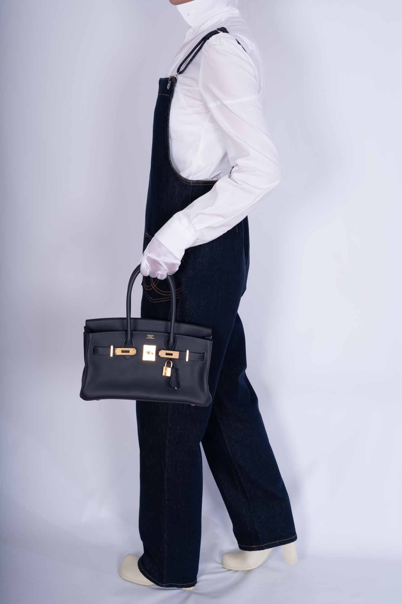Hermès Birkin Shoulder Light 29 in Black Caban Evercolor Gold Hardware