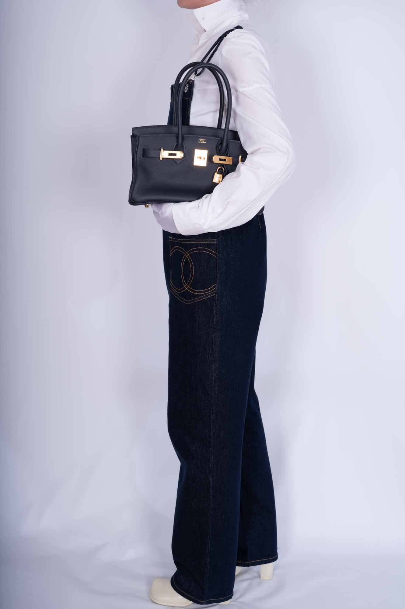 Hermès Birkin Shoulder Light 29 in Black Caban Evercolor Gold Hardware