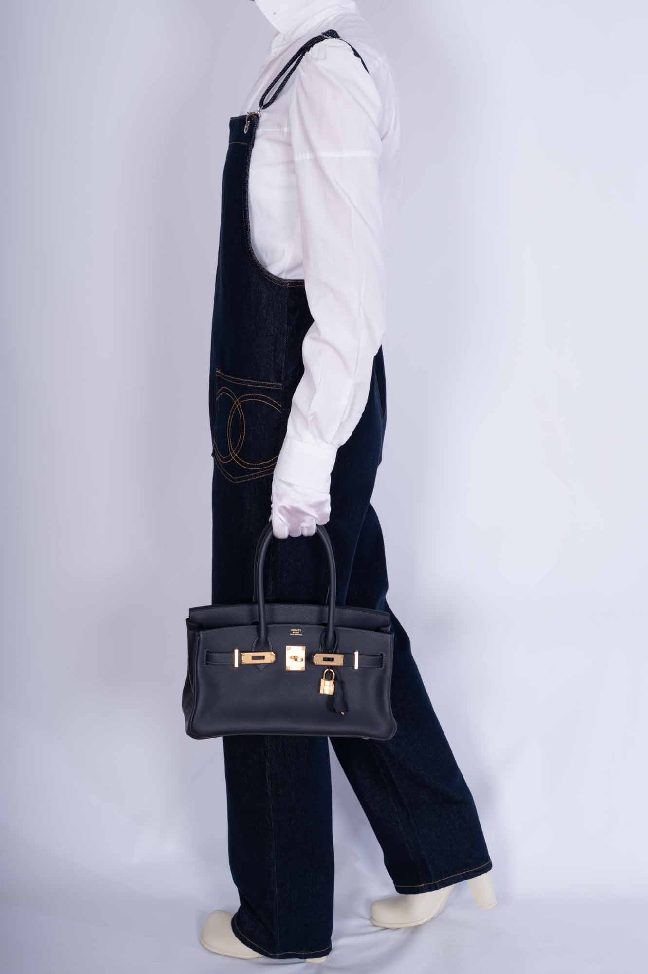 Hermès Birkin Shoulder Light 29 in Black Caban Evercolor Gold Hardware