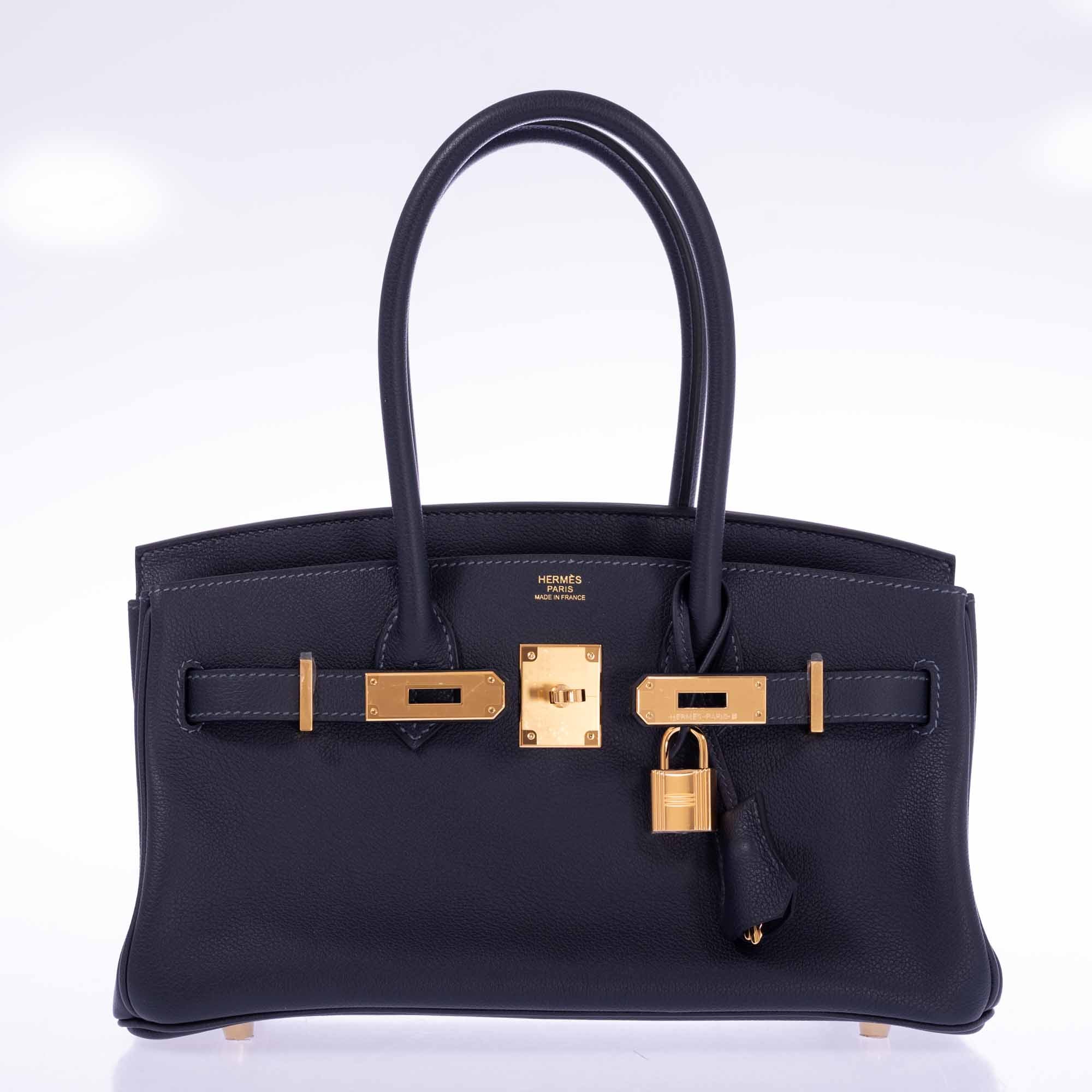 Hermès Birkin Shoulder Light 29 in Black Caban Evercolor Gold Hardware