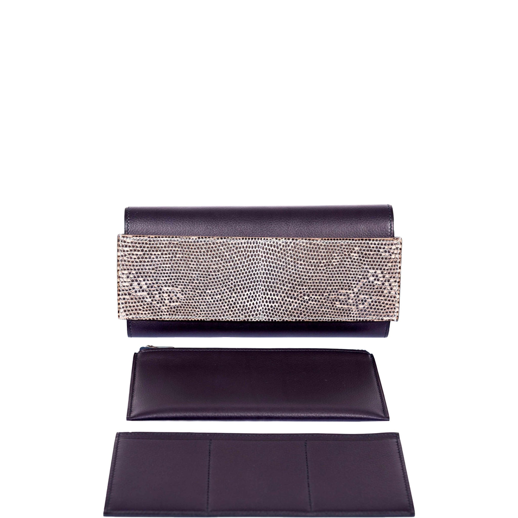 Hermès Bleu Indigo Evergrain Lez Lisse Lizard Portefeuille Passant L