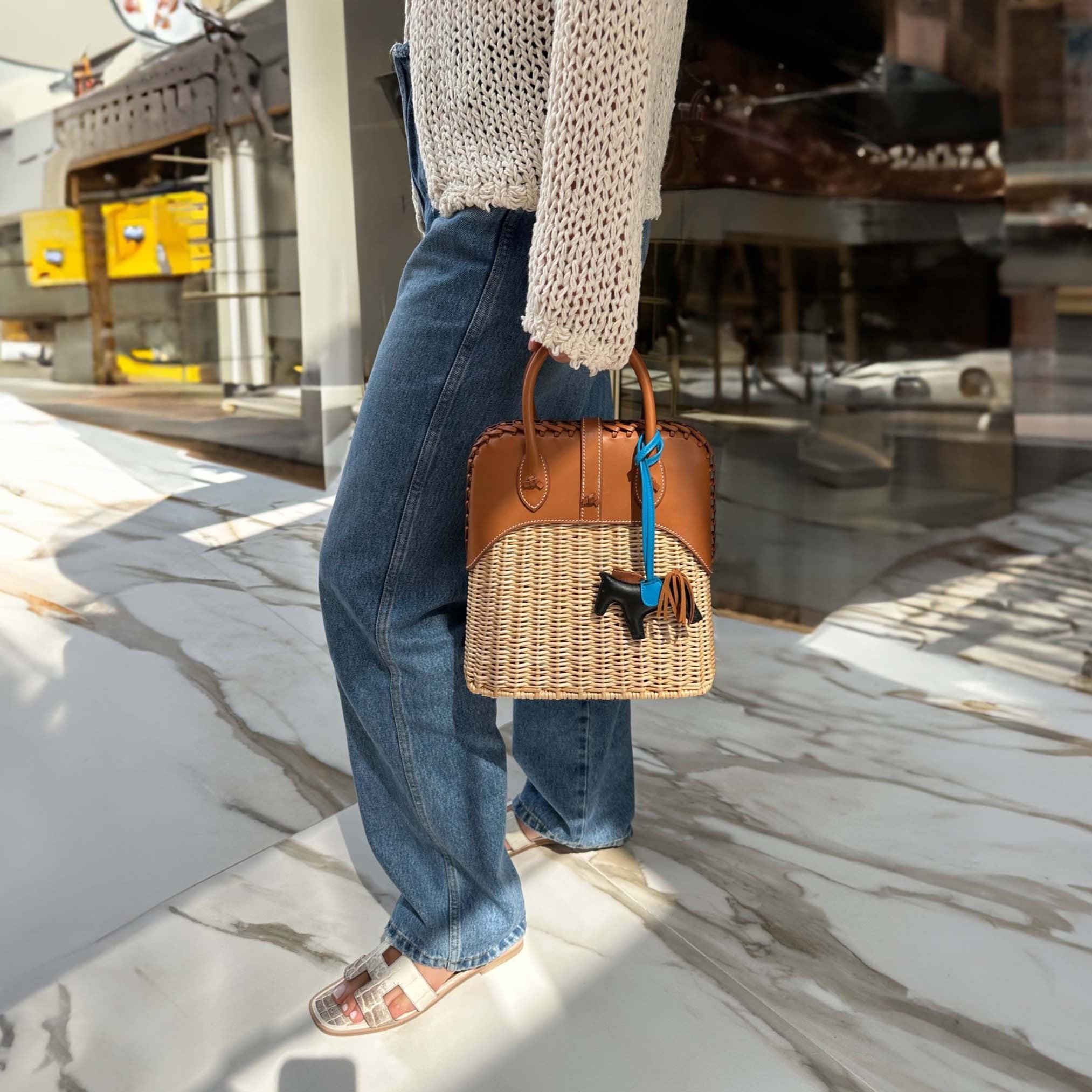 Hermès Bolide Picnic Fauve Barenia Osier Wicker Palladium Hardware