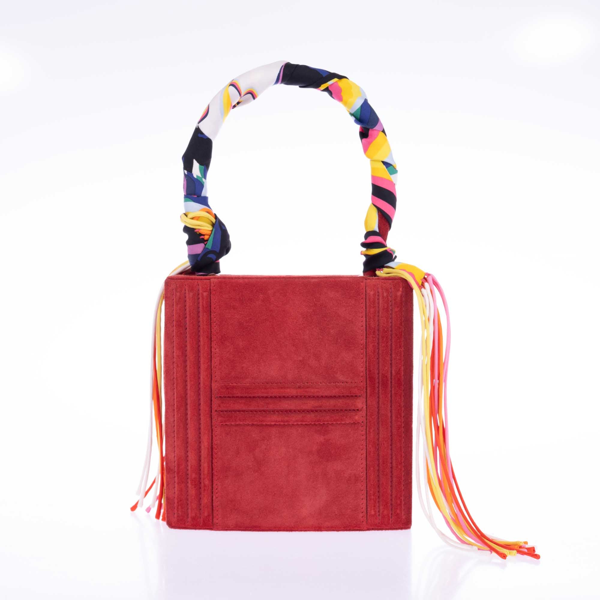 Hermès Cadena Bag Rouge Veau Doblis Suede Gold Hardware