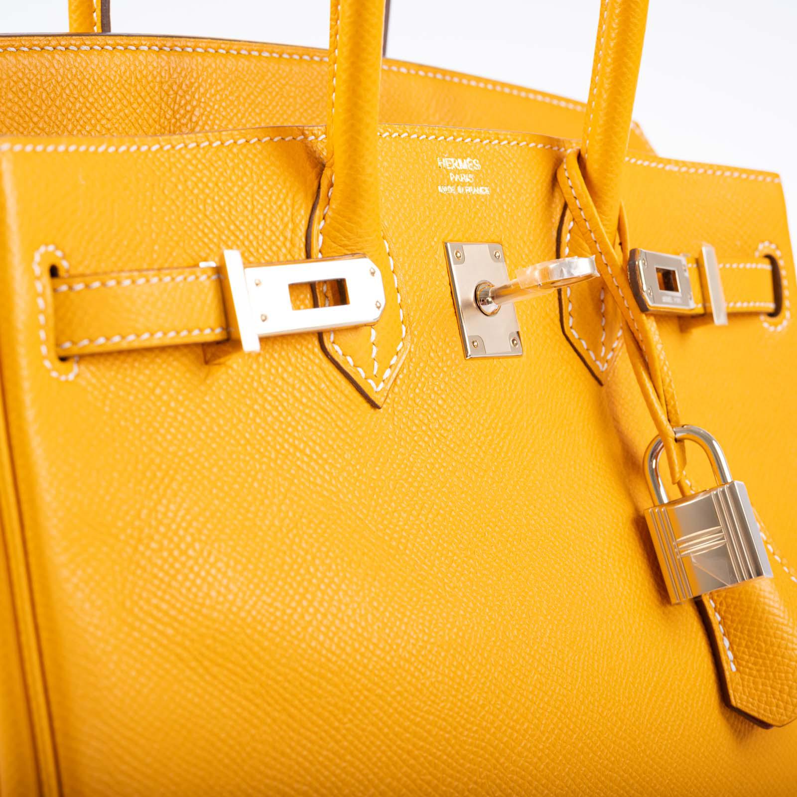 Hermès Candy Birkin 25 Jaune d'Or Epsom and Potiron Permabrass Hardware