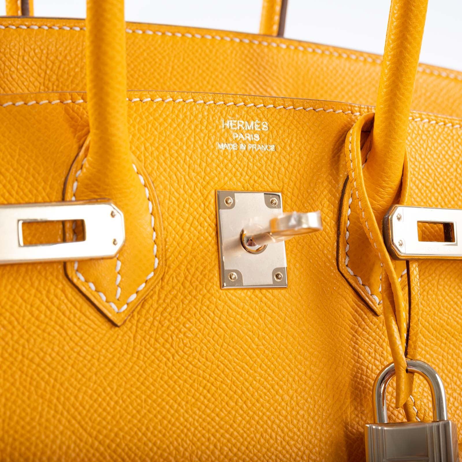 Hermès Candy Birkin 25 Jaune d'Or Epsom and Potiron Permabrass Hardware