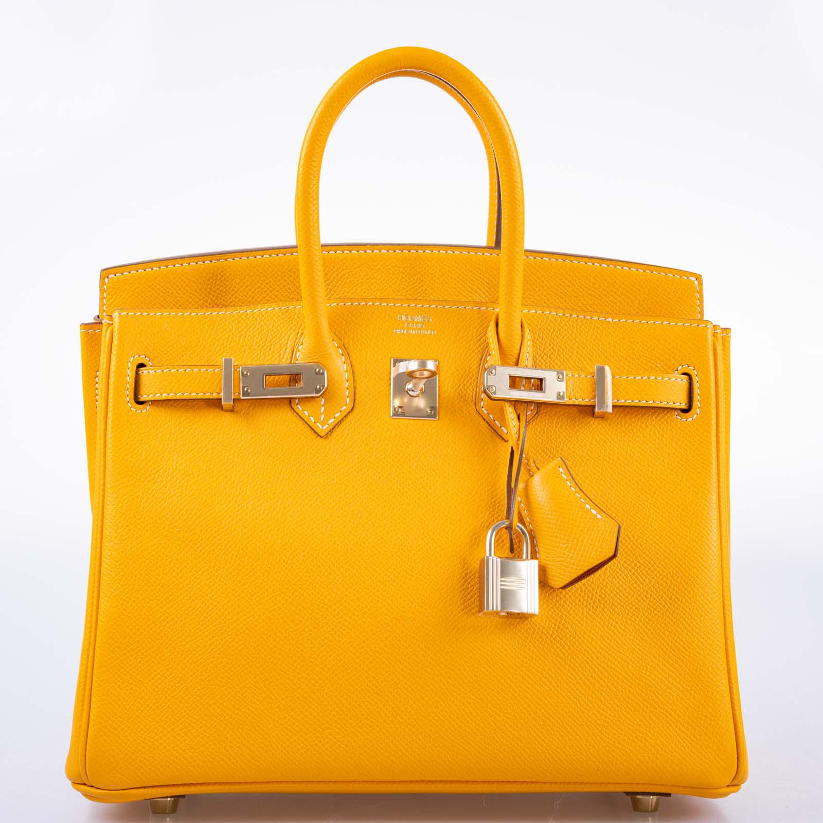 Hermès Candy Birkin 25 Jaune d'Or Epsom and Potiron Permabrass Hardware