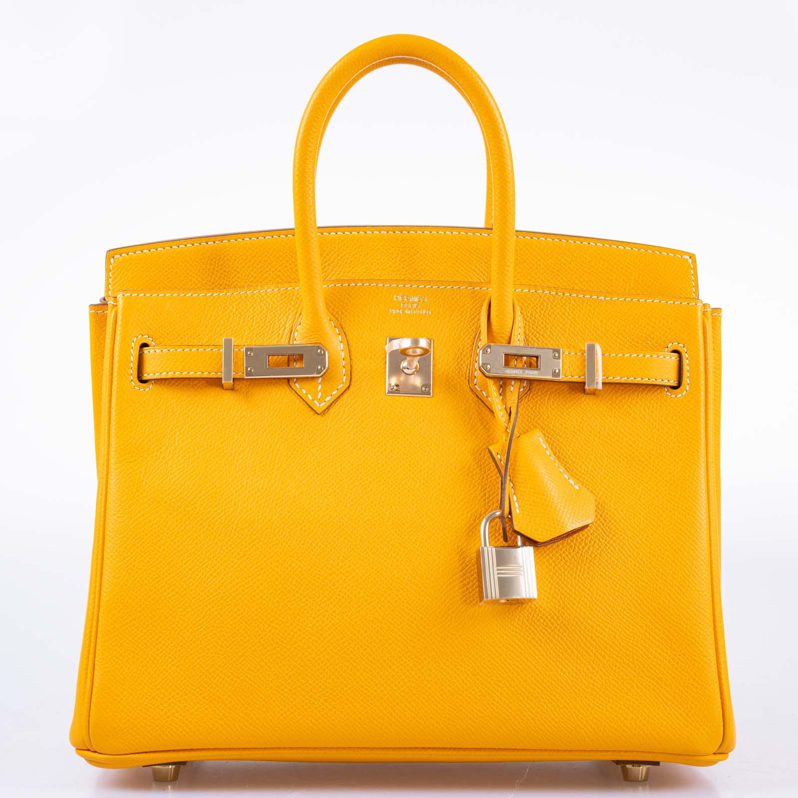 Hermès Candy Birkin 25 Jaune d'Or Epsom and Potiron Permabrass Hardware