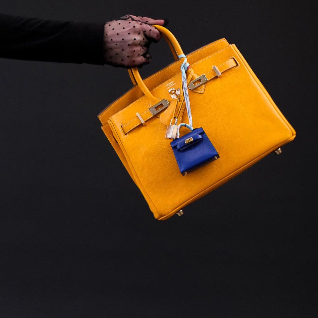 Hermès Candy Birkin 25 Jaune d'Or Epsom and Potiron Permabrass Hardware