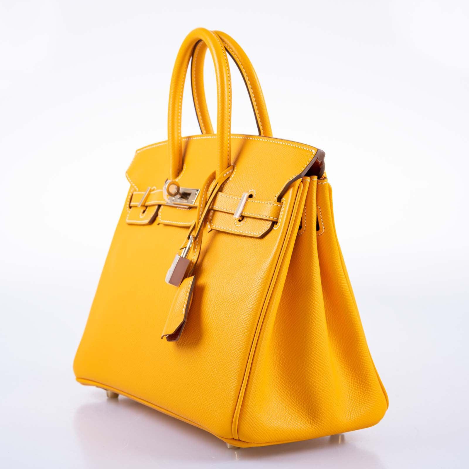 Hermès Candy Birkin 25 Jaune d'Or Epsom and Potiron Permabrass Hardware