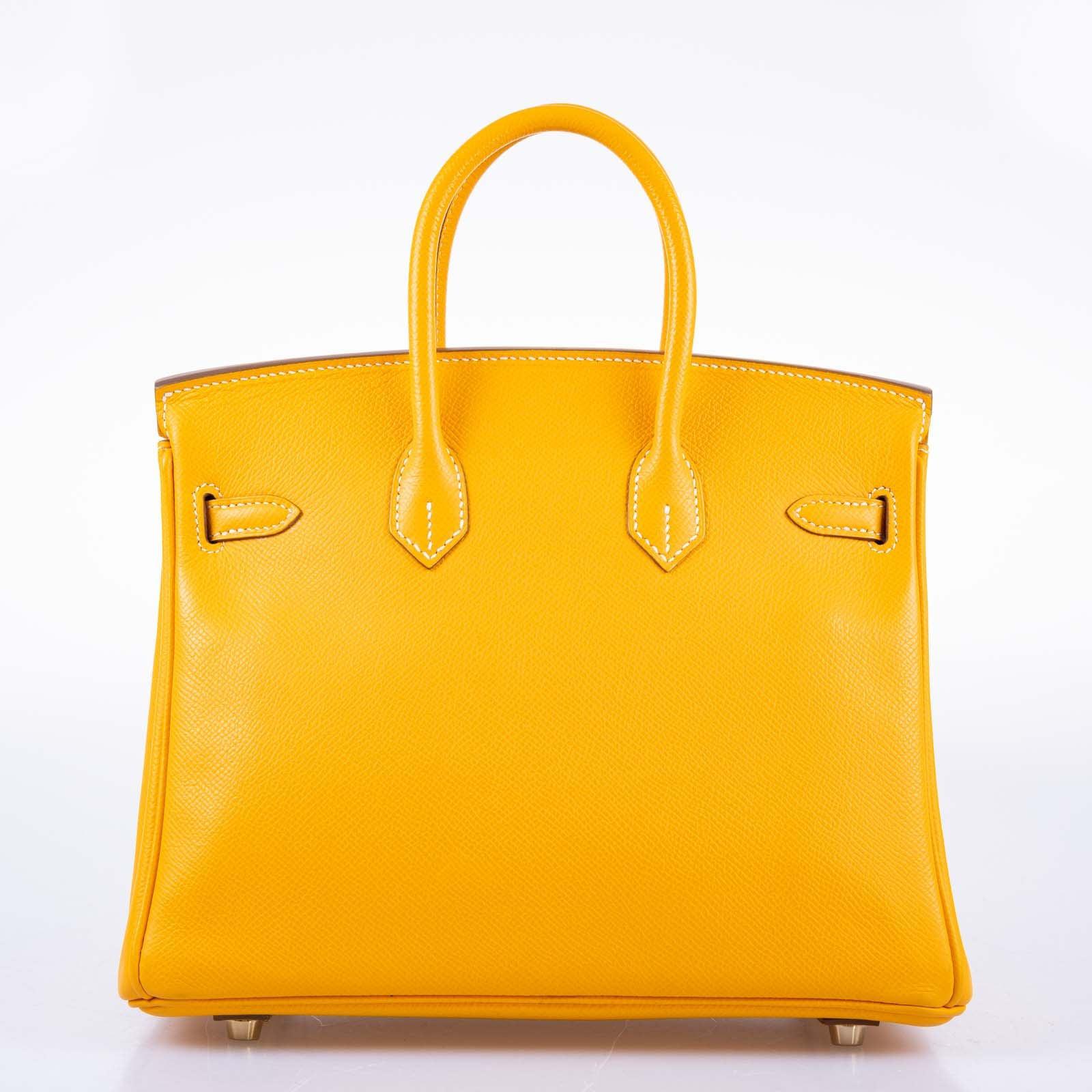 Hermès Candy Birkin 25 Jaune d'Or Epsom and Potiron Permabrass Hardware