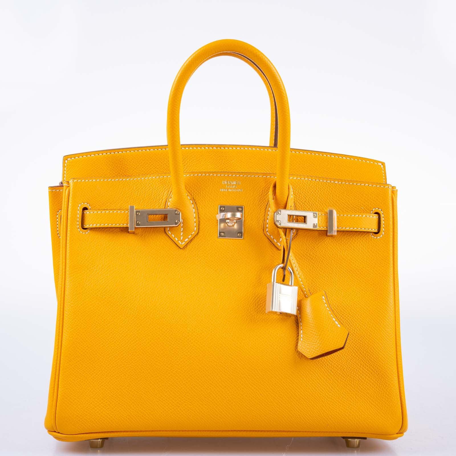 Hermès Candy Birkin 25 Jaune d'Or Epsom and Potiron Permabrass Hardware