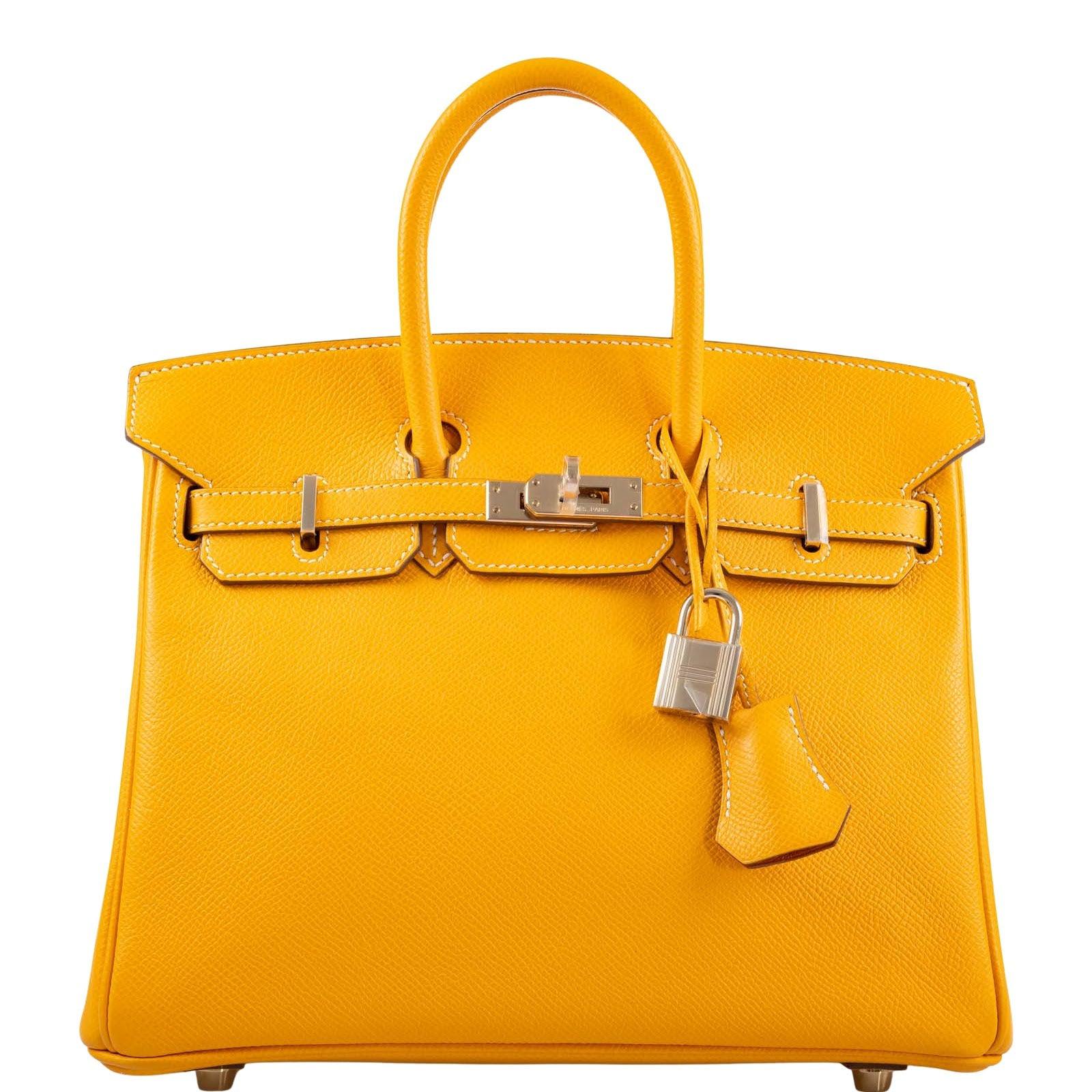 Hermès Candy Birkin 25 Jaune d'Or Epsom and Potiron Permabrass Hardware