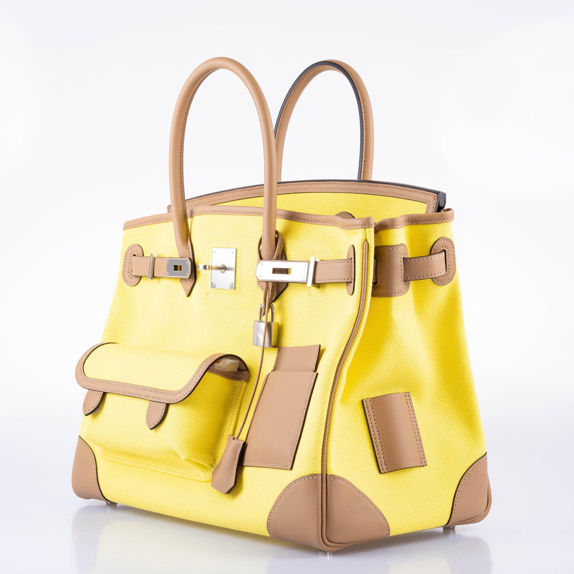 Hermès Cargo Birkin 35 Chai Swift and Jaune Citron Toile Goeland Palladium Hardware