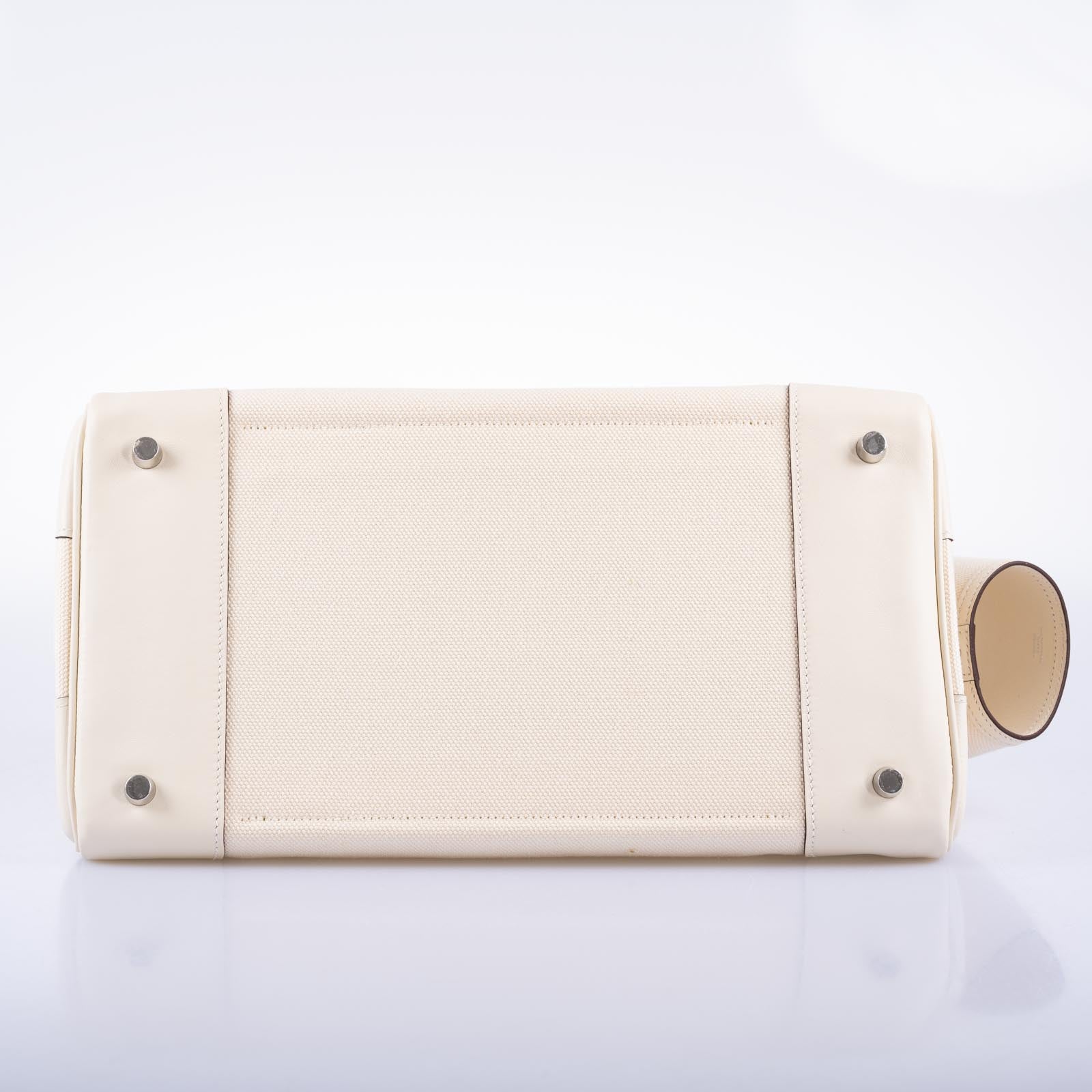 Hermès Cargo Birkin 35 Nata Toile Goeland and Swift Palladium Hardware