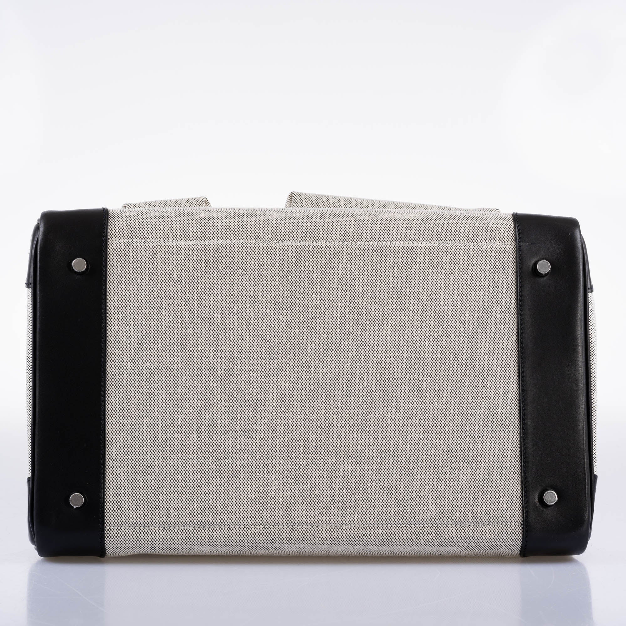 Hermès Cargo HAC Birkin 40 Black Box and Toile Palladium Hardware