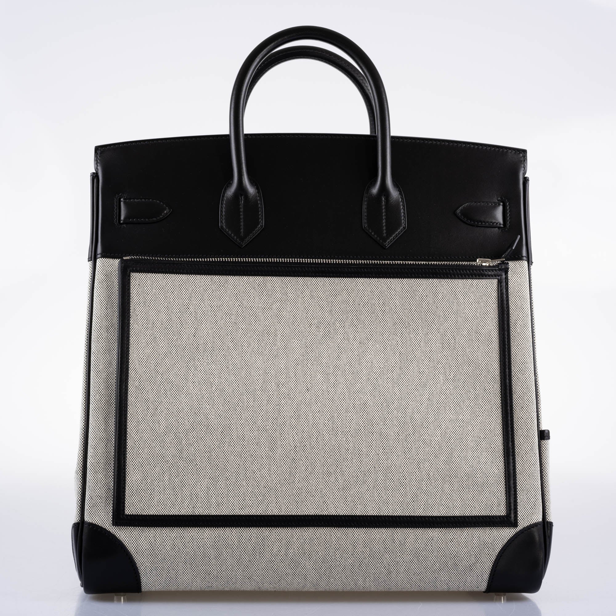 Hermès Cargo HAC Birkin 40 Black Box and Toile Palladium Hardware