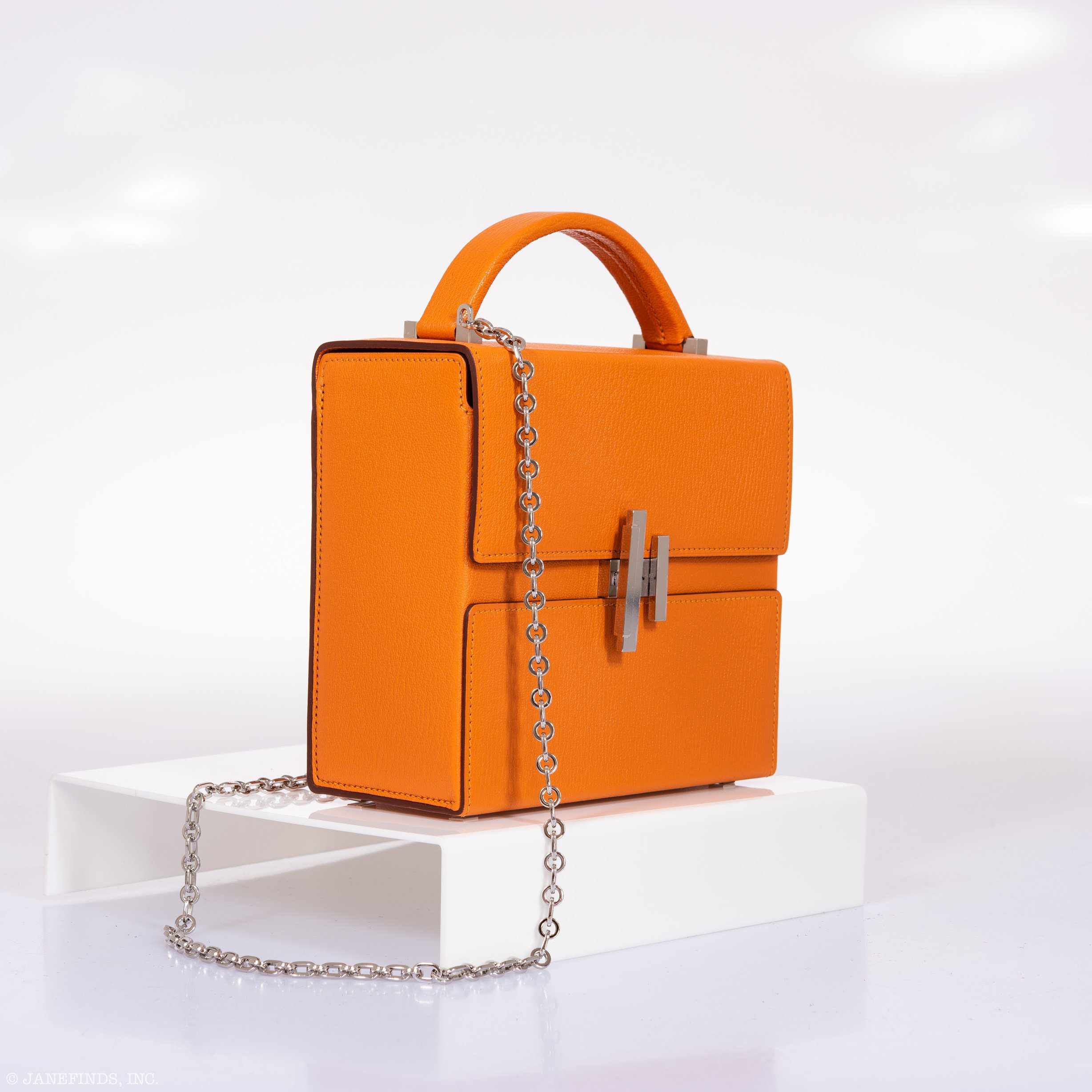 Hermès Cinhetic Bag Abricot Chevre Mysore Palladium Hardware