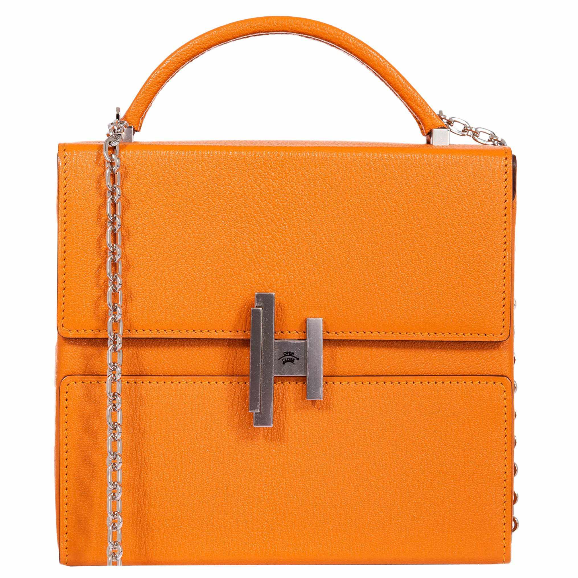 Hermès Cinhetic Bag Abricot Chevre Mysore Palladium Hardware