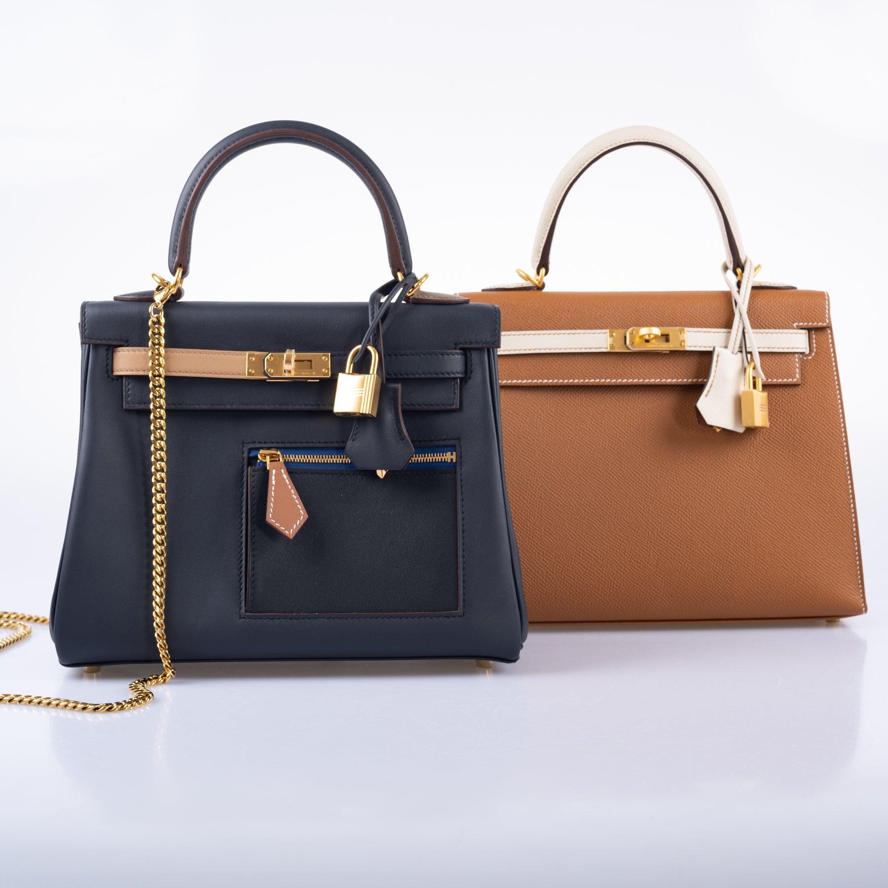 Hermès Colormatic Kelly 25 Retourne Bleu Nuit Gold Hardware