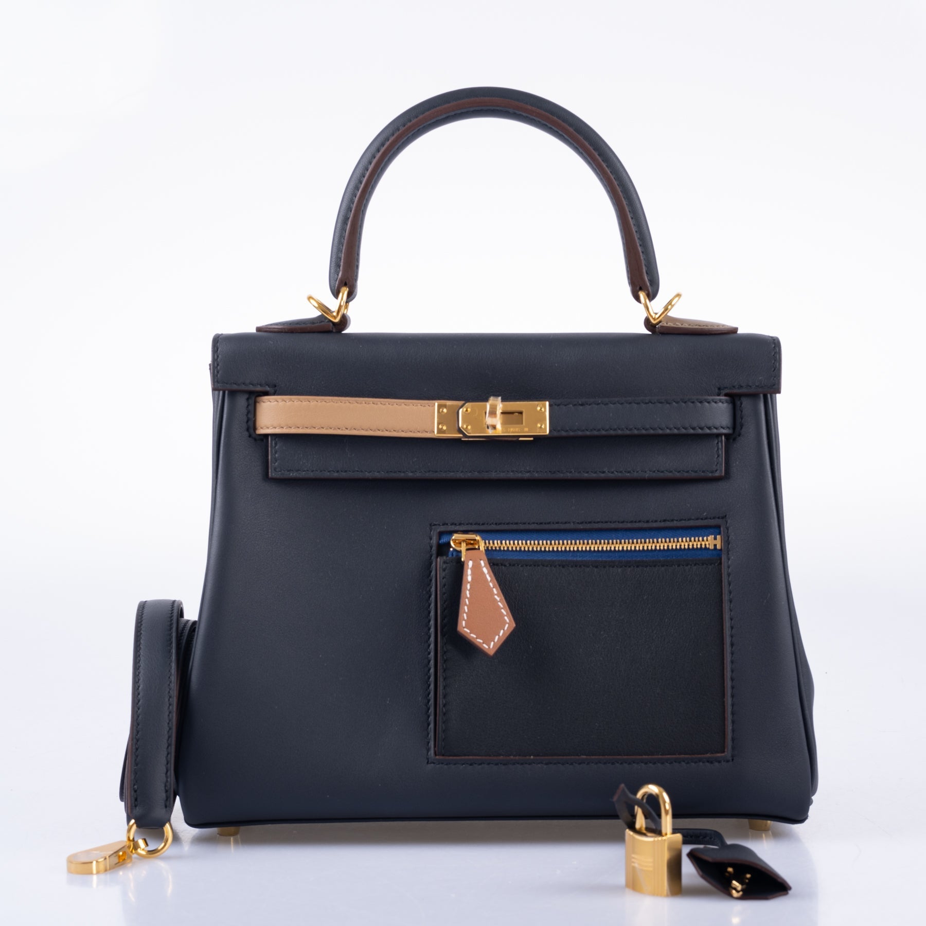 Hermès Colormatic Kelly 25 Retourne Bleu Nuit Gold Hardware